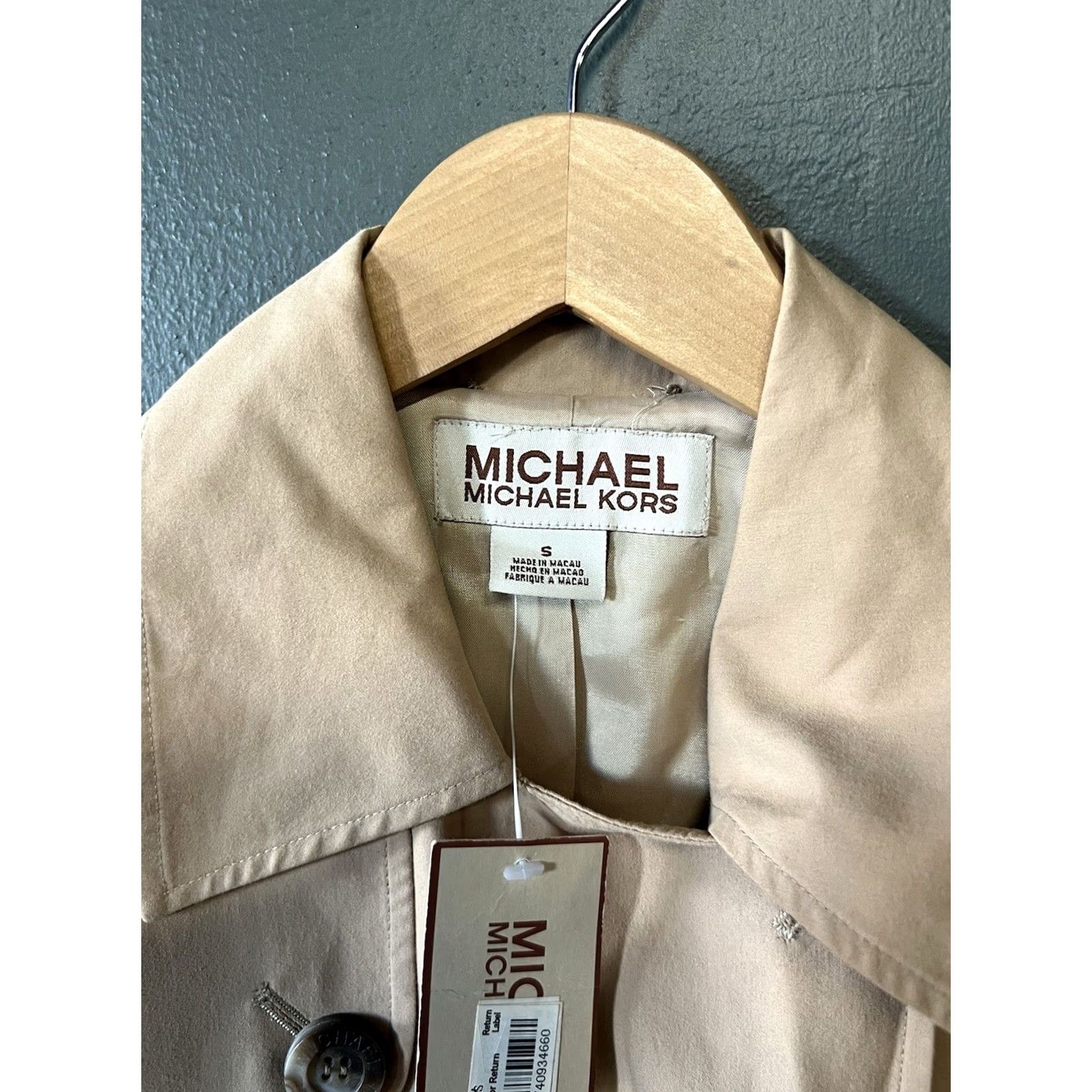 Michael Kors NWT Michael Kors Womens Trench Coat Beige Cotton Lightweight Belted Size S Size S / US 4 / IT 40 - 3 Thumbnail