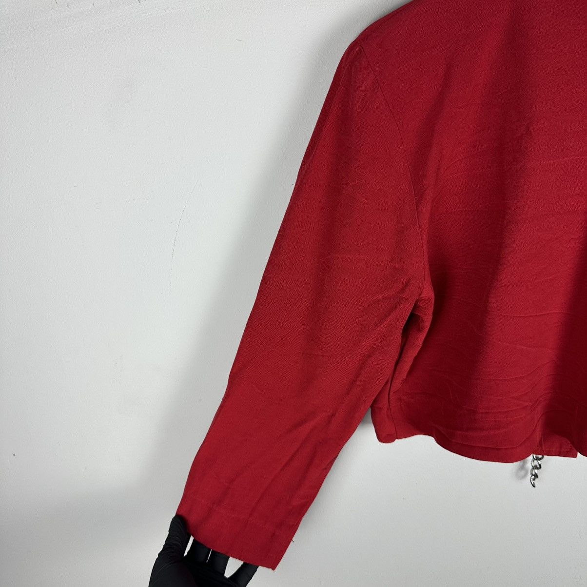 Sandro Vintage Rare Sandro 80’s Red Napaleon Cropped Blazer Size M / US 6-8 / IT 42-44 - 24 Thumbnail
