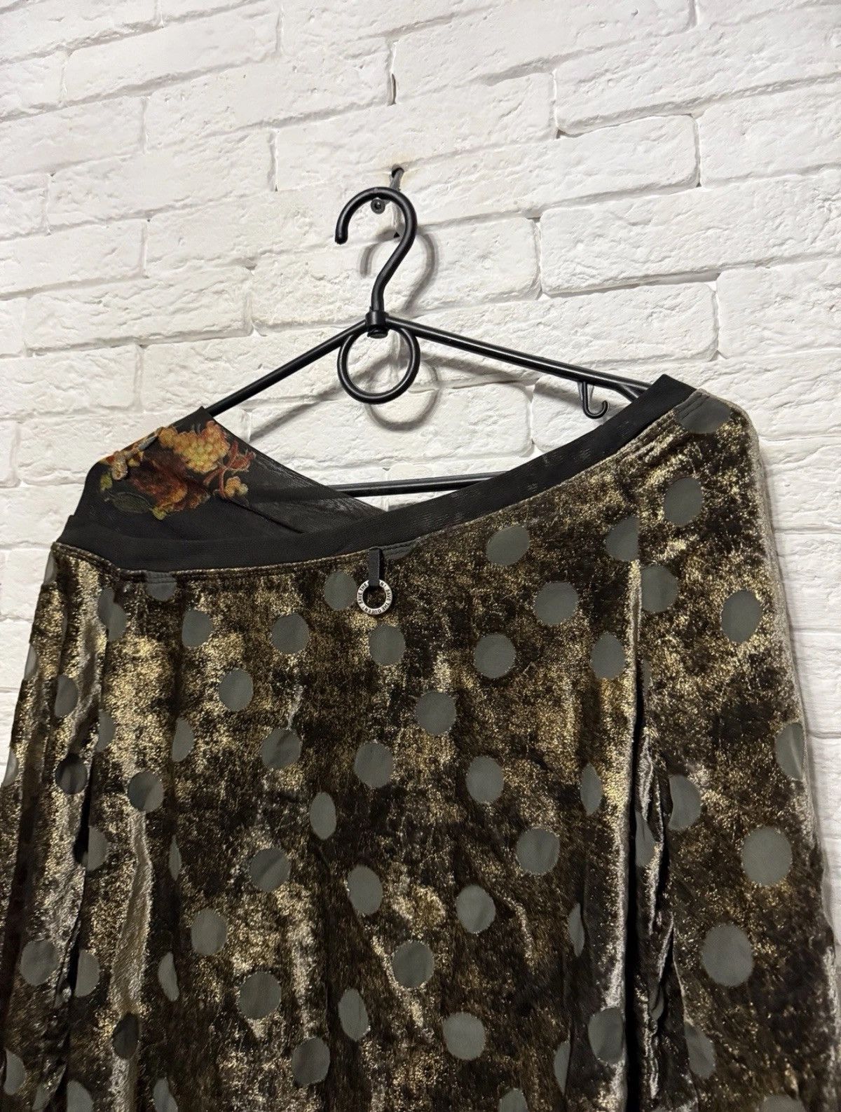 Other VTG Save The Queen Y2K Mesh Top Gold Metallic Polka Dot Size M / US 6-8 / IT 42-44 - 10 Thumbnail