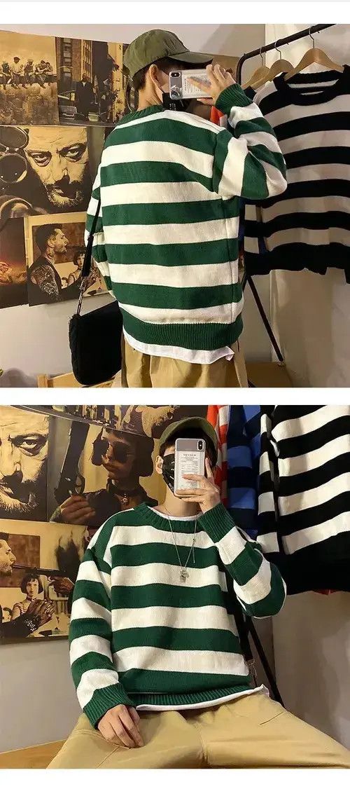 StraightFaded Vintage Stripe Knitted Sweater Long Sleeves Size US XL / EU 56 / 4 - 3 Thumbnail