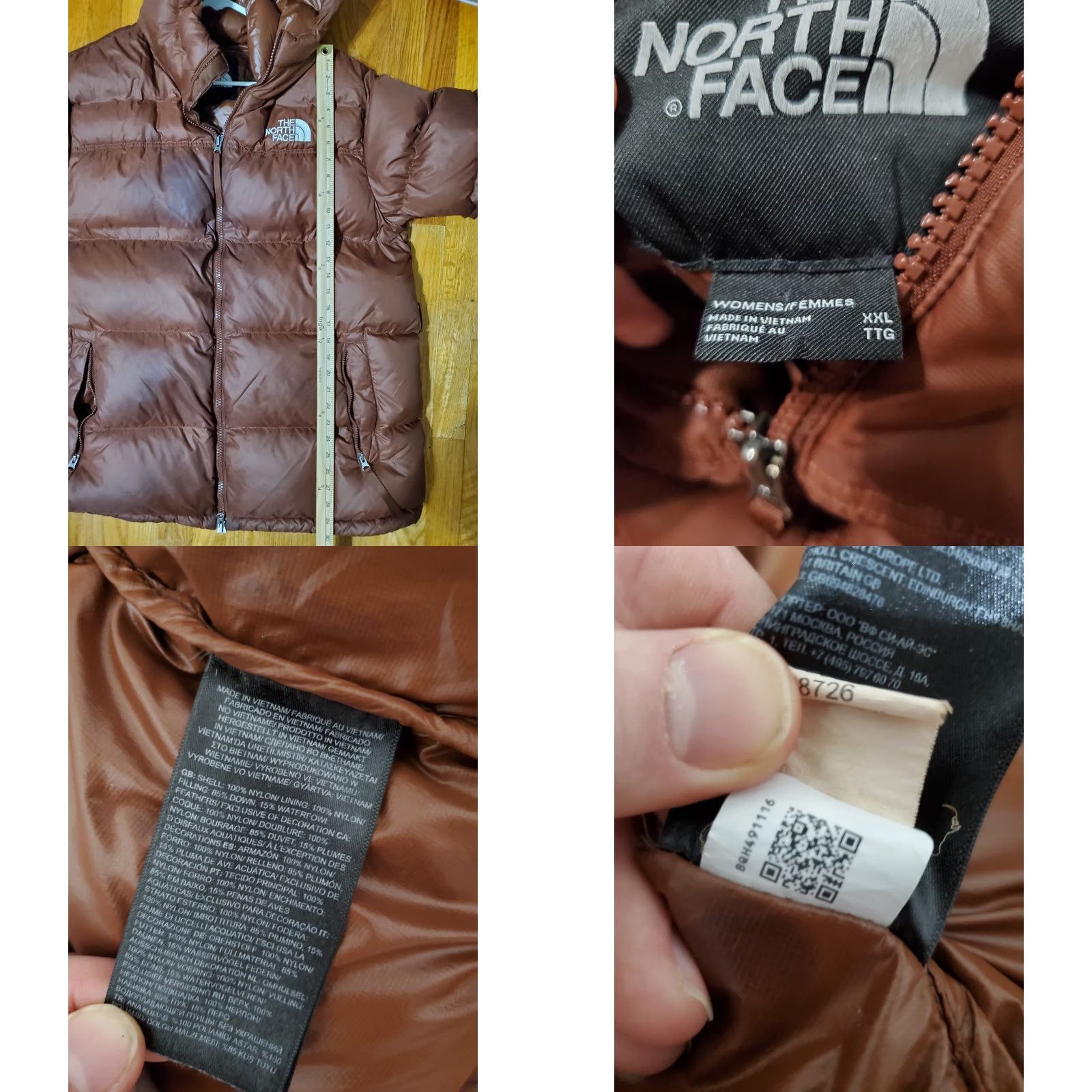 The North Face The North Face Women’s Nuptse 700 Down Puffer Jacket XXL Brown Hooded Size XXL / US 16-18 / IT 52-54 - 9 Thumbnail