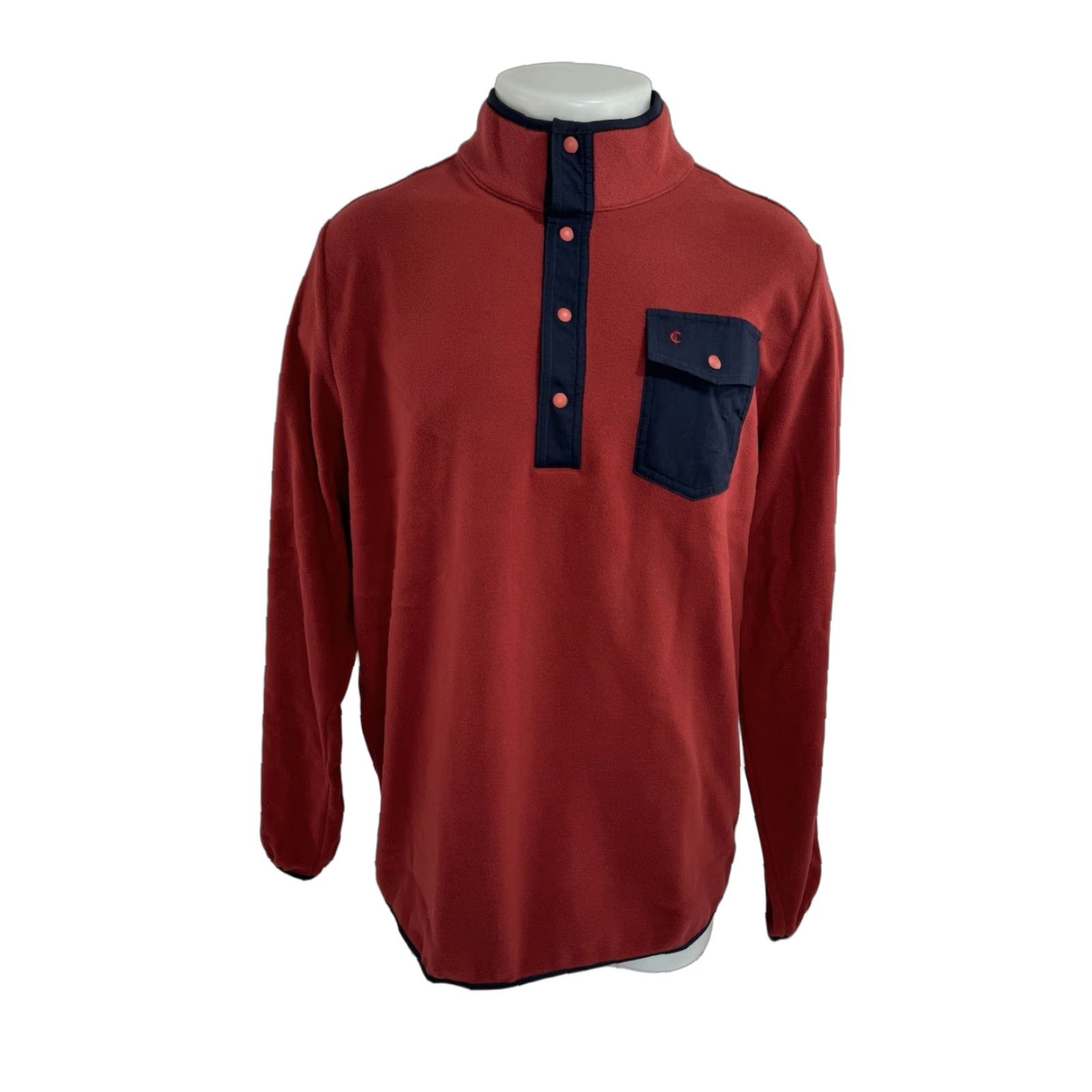 Logo 7 CRIQUET Fleece Pullover Jacket - Red - Embroidered Logo - L - Snap - Adults Mens - 100% Polyester - NEW w TAG Size US L / EU 52-54 / 3 - 1 Thumbnail