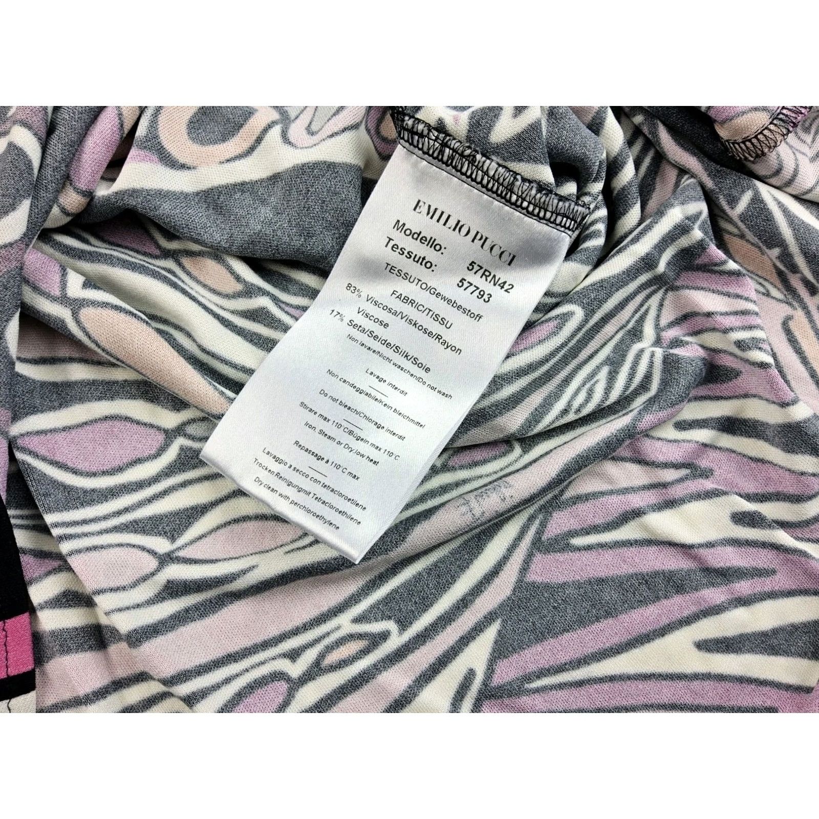 Emilio Pucci Emilio Pucci Women's Blouse Shirt Silk Rayon Printed Top Size 4 Multicolor Size S / US 4 / IT 40 - 5 Thumbnail