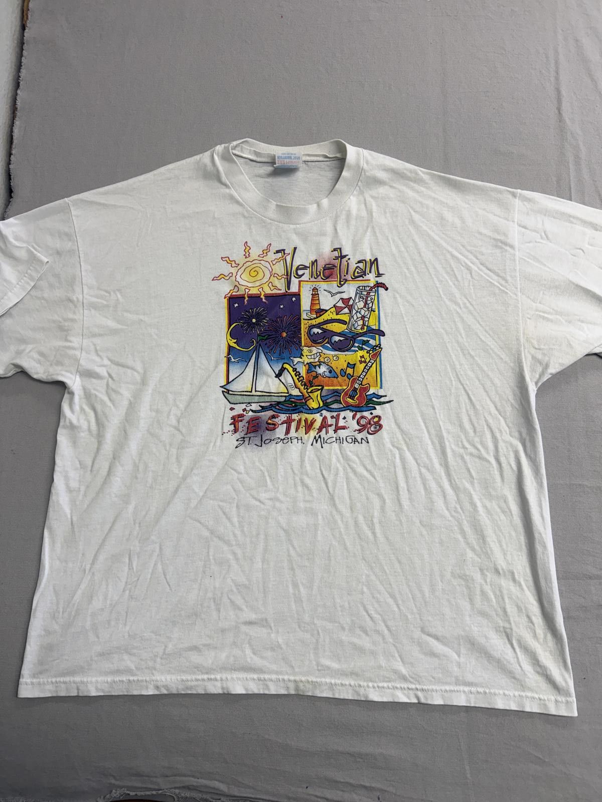 Hanes Vintage Venetian Festival 1998 St Joseph Michigan Tee XXL Size US XXL / EU 58 / 5 - 2 Thumbnail