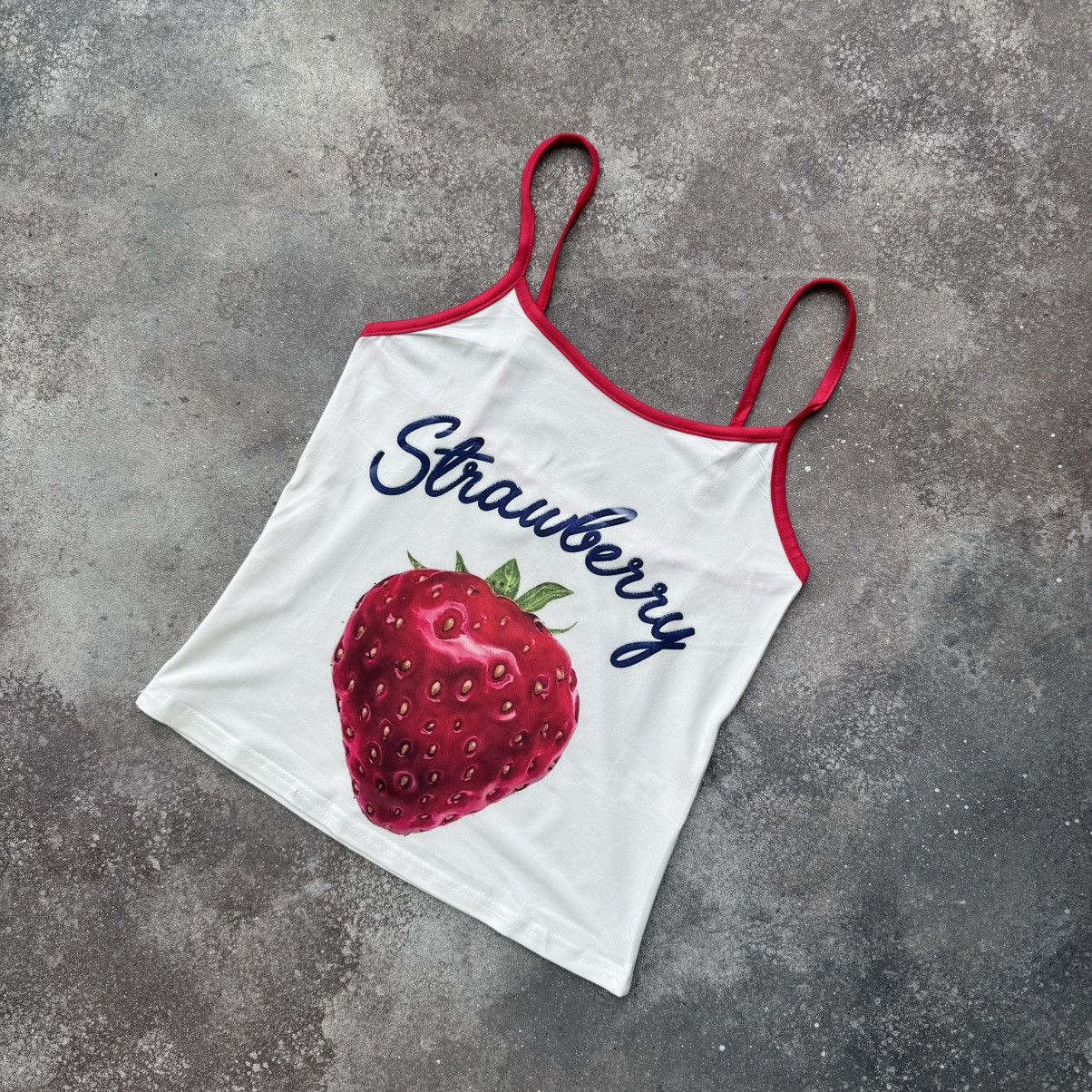 Hysteric Glamour 2000’s Aesthetic Strawberry Sexy Glam Y2K Tank Top Size M / US 6-8 / IT 42-44 - 2 Thumbnail