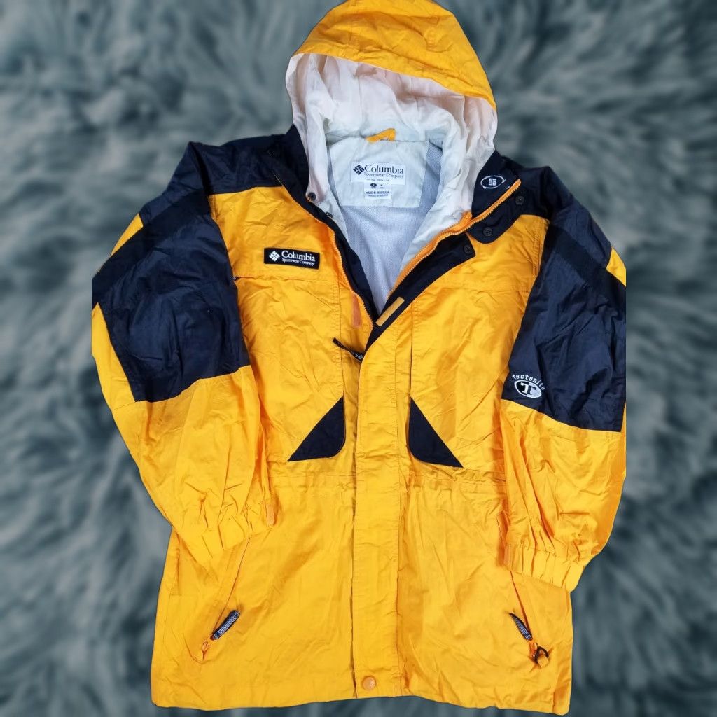Vintage VINTAGE Columbia Sportswear Tectonite Hoodie Parka Windbreaker Jacket Mens S Small Yellow & Black 90s Windbreaker Jacket Mens S Size US S / EU 44-46 / 1 - 1 Thumbnail