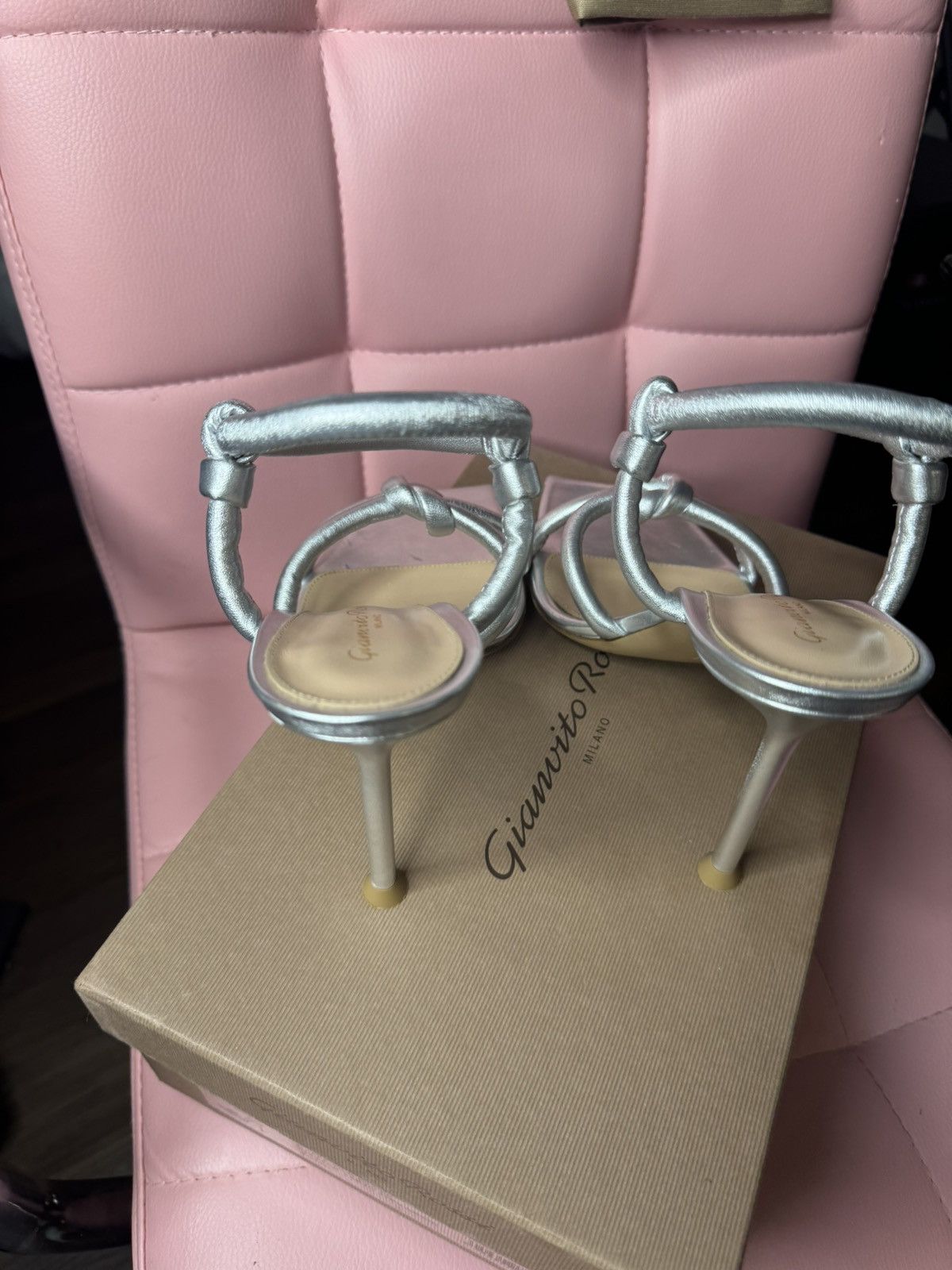 Gianvito Rossi Juno 110mm Metallic Sandals Size US 11 / IT 41 - 6 Thumbnail