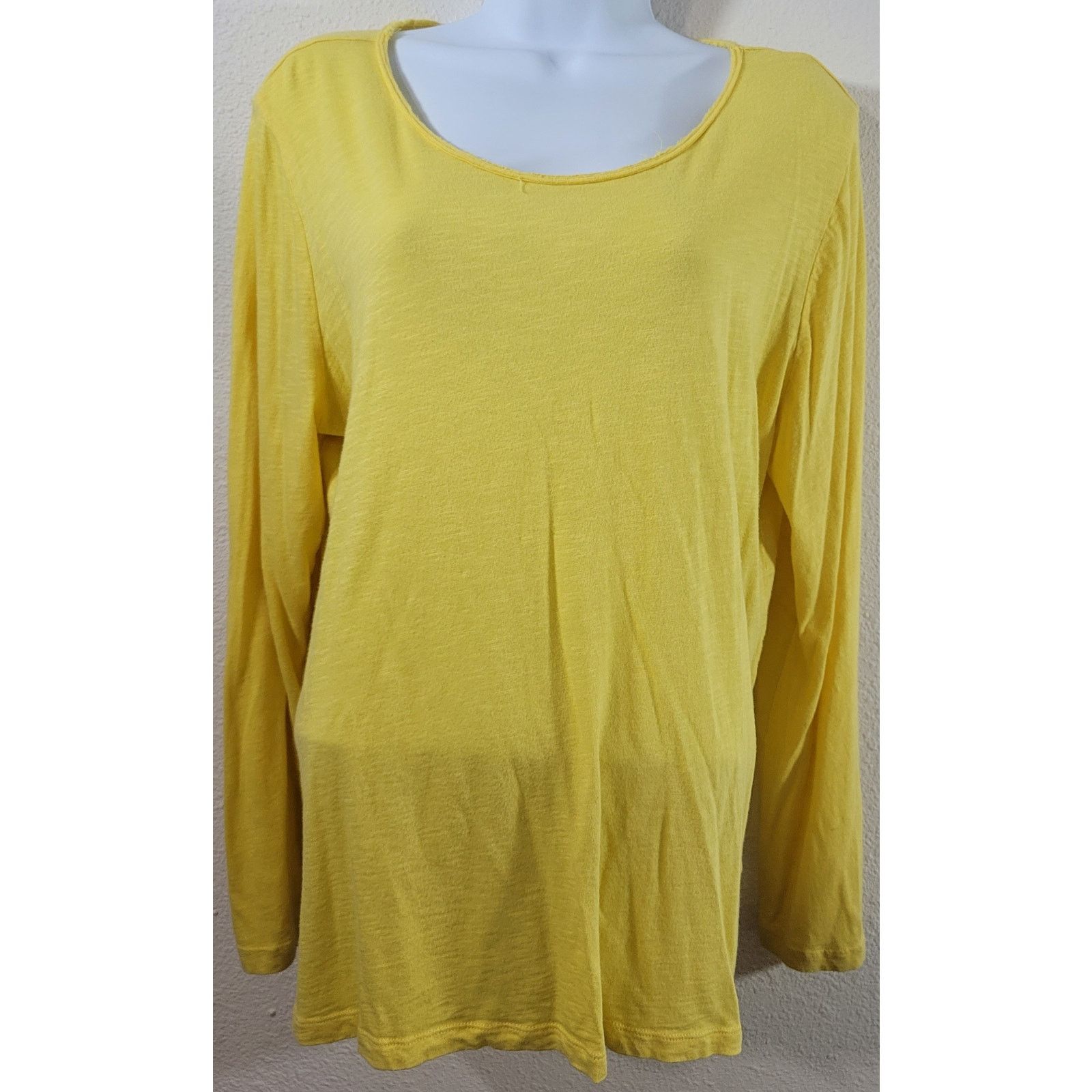 Other Cato Yellow Slub Knit Frayed Rolled Collar Top 18W 20W Plus Size XXL / US 16-18 / IT 52-54 - 1 Thumbnail