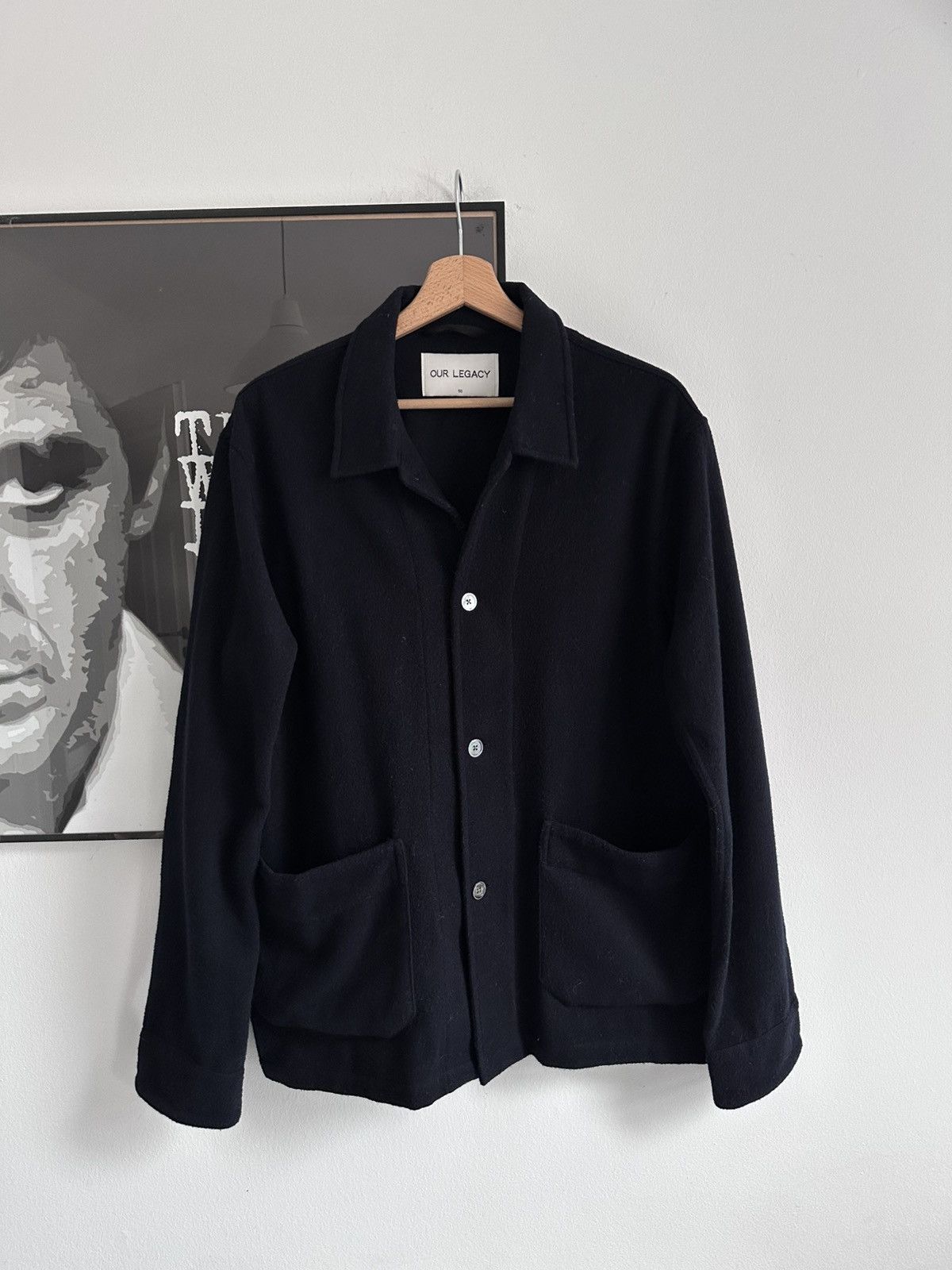 Our Legacy Our Legacy Navy Light Cash Wool Over Shirt Size US M / EU 48-50 / 2 - 1 Thumbnail