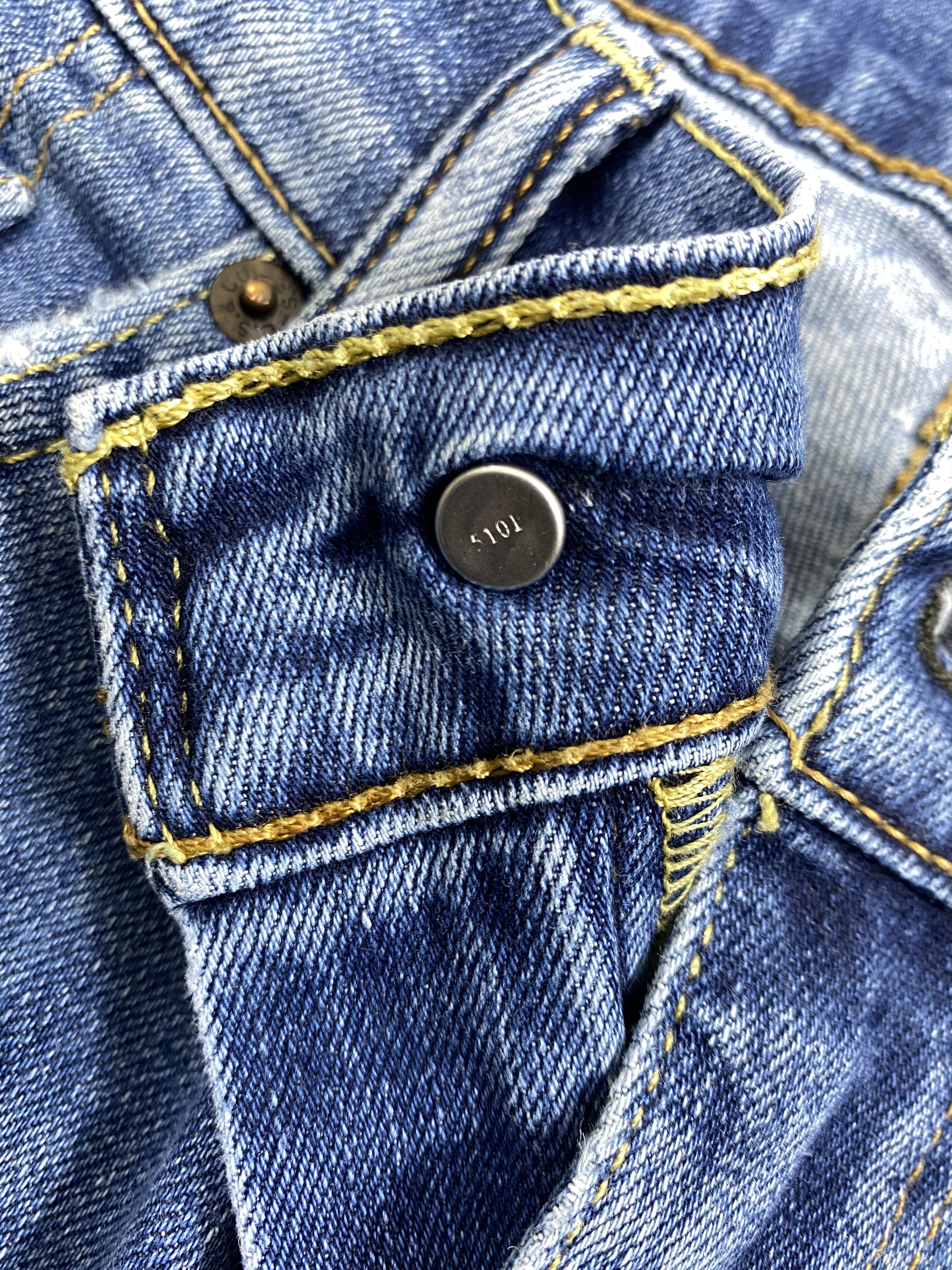 Distressed Blue Levi's 513 Jeans 32x29.5 Denim -SJ123