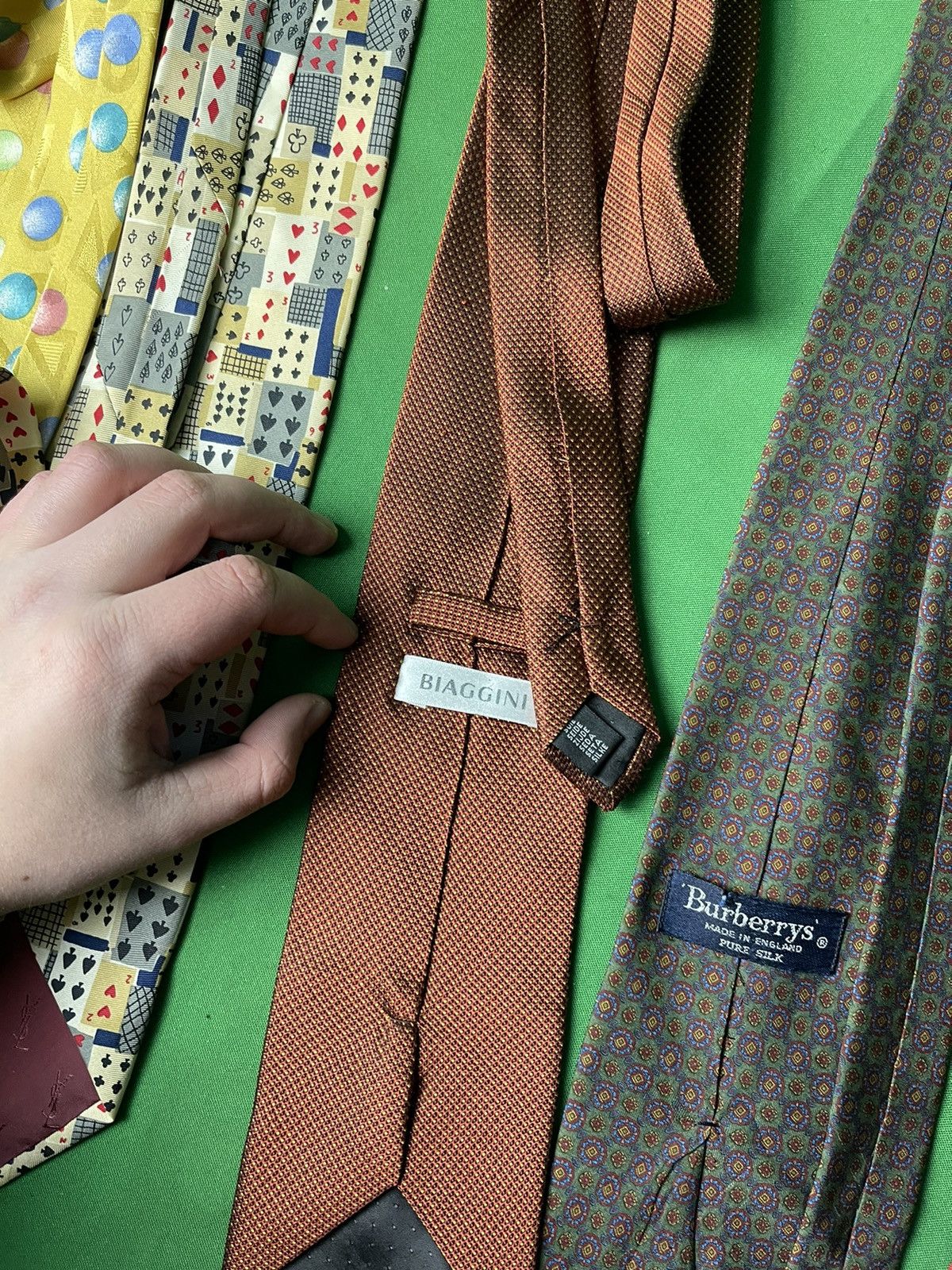 Kenzo × Vintage × Yves Saint Laurent lot of 5 vintage tie Burberrys, YSL, KENZO, made in Italy Size ONE SIZE - 10 Thumbnail