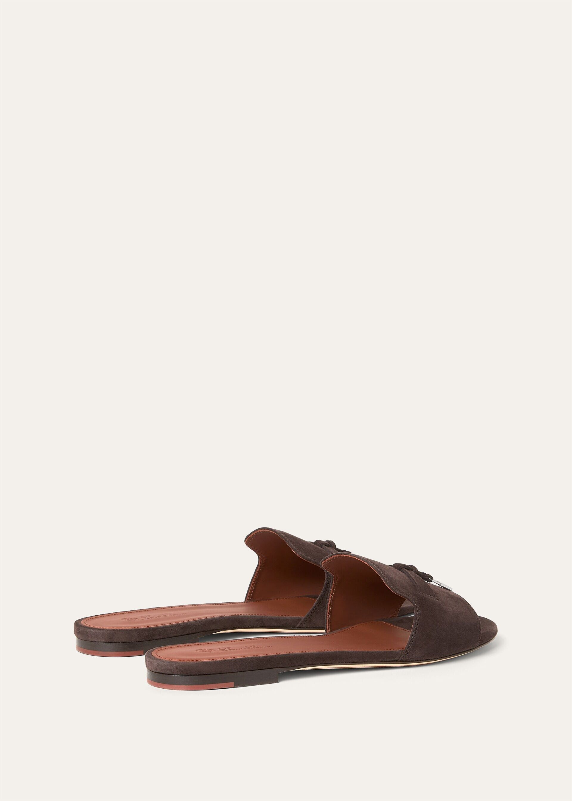 Loro Piana os11x0326 FAI5580 Summer Charms Sandals in Pecora Nera Size US 7 / IT 37 - 3 Thumbnail