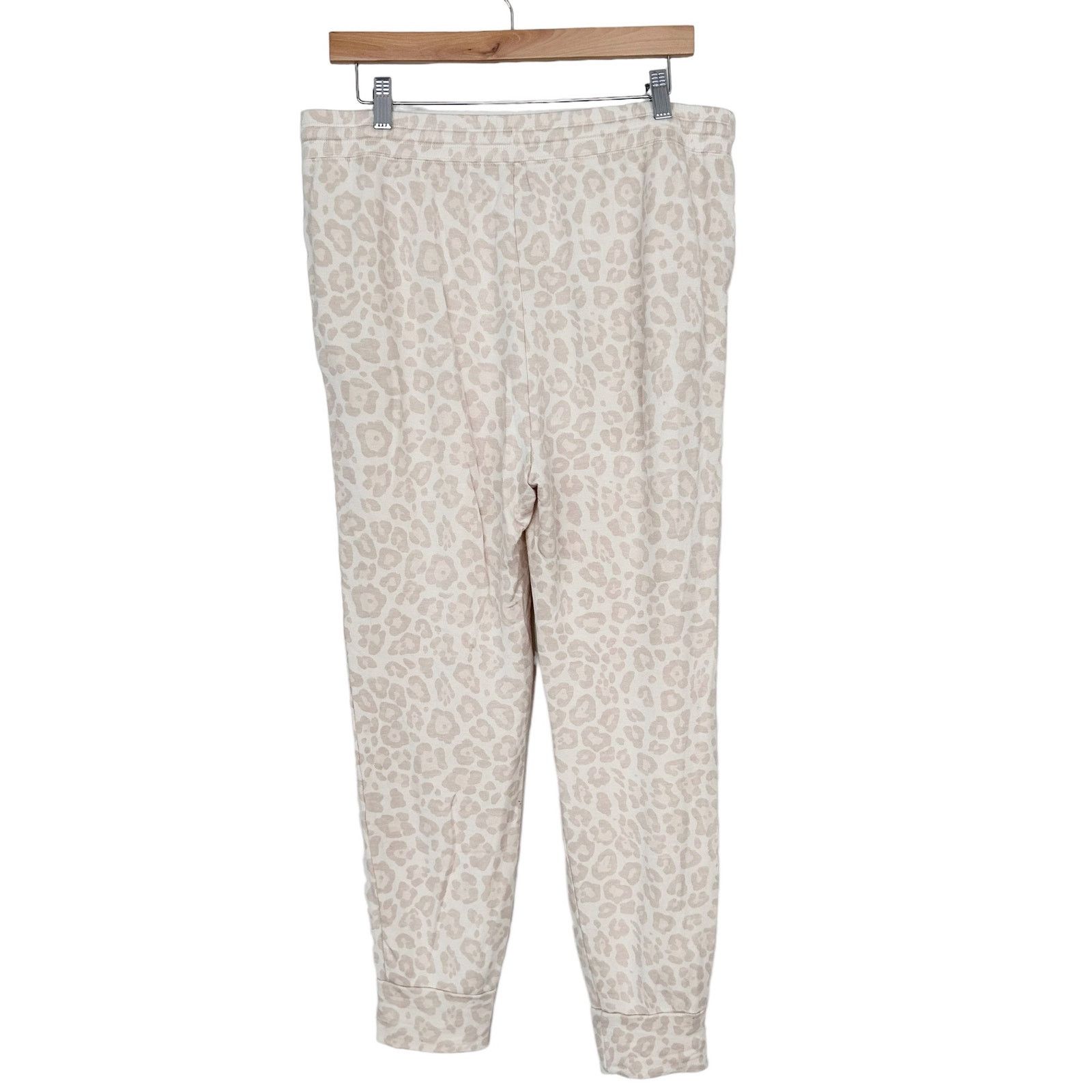 Splendid Splendid Tan Leopard Print Joggers Sz L Size 34" / US 12 / IT 48 - 4 Thumbnail