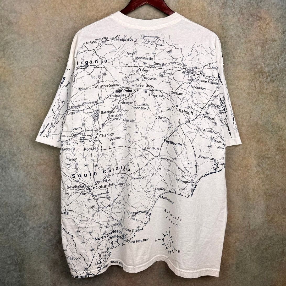 Vintage VTG 90s North Carolina Map AOP T Shirt XXL Size US XXL / EU 58 / 5 - 3 Thumbnail
