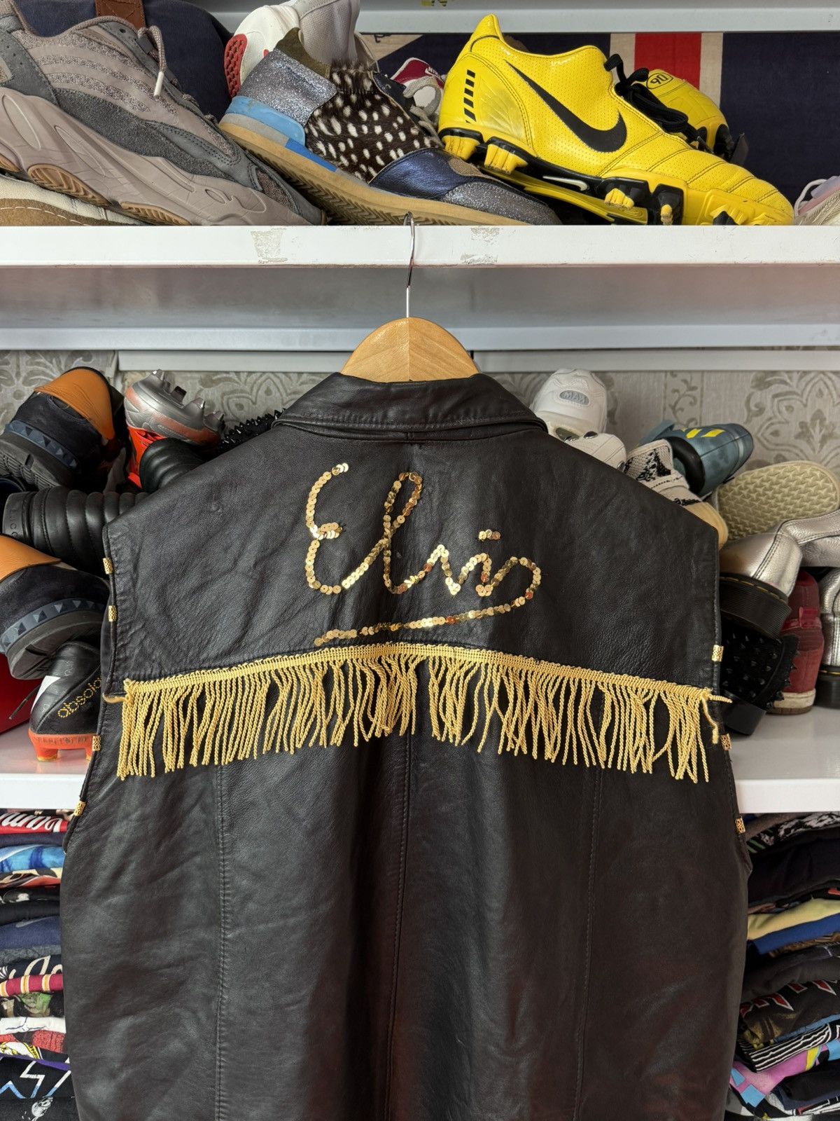 Leather Vintage Real Leather Vest Elvis Y2K Japanese Size US XL / EU 56 / 4 - 24 Thumbnail