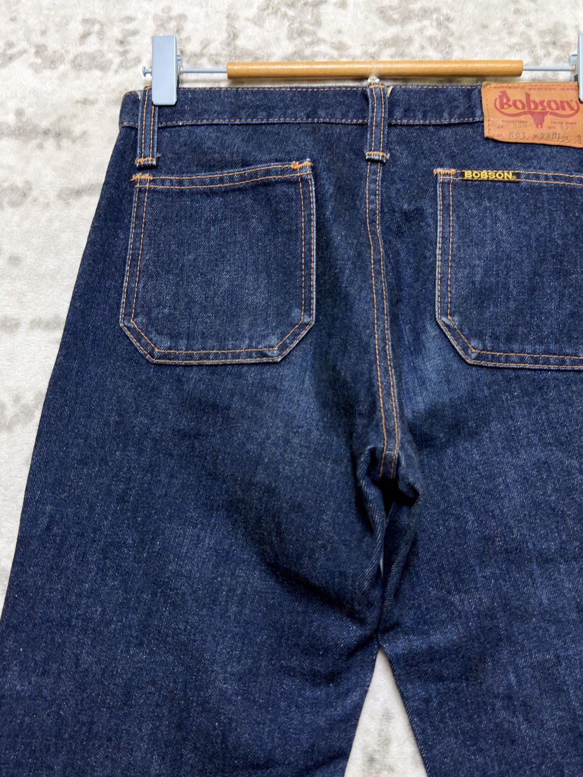 Vintage Bobson Vintage Dark Blue Super Flare Bell Bottom Denim Jeans Size US 26 / EU 42 - 10 Thumbnail
