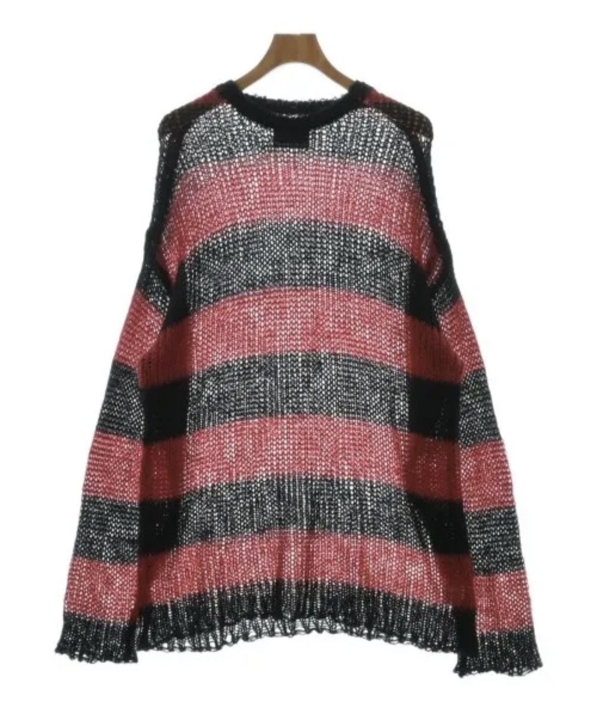【IONSEOUL】(UNISEX) Mohair stripe heavy knit 4FM151 Wave Mohair Knit - IDF | 60% - Asian Fashion Online Store