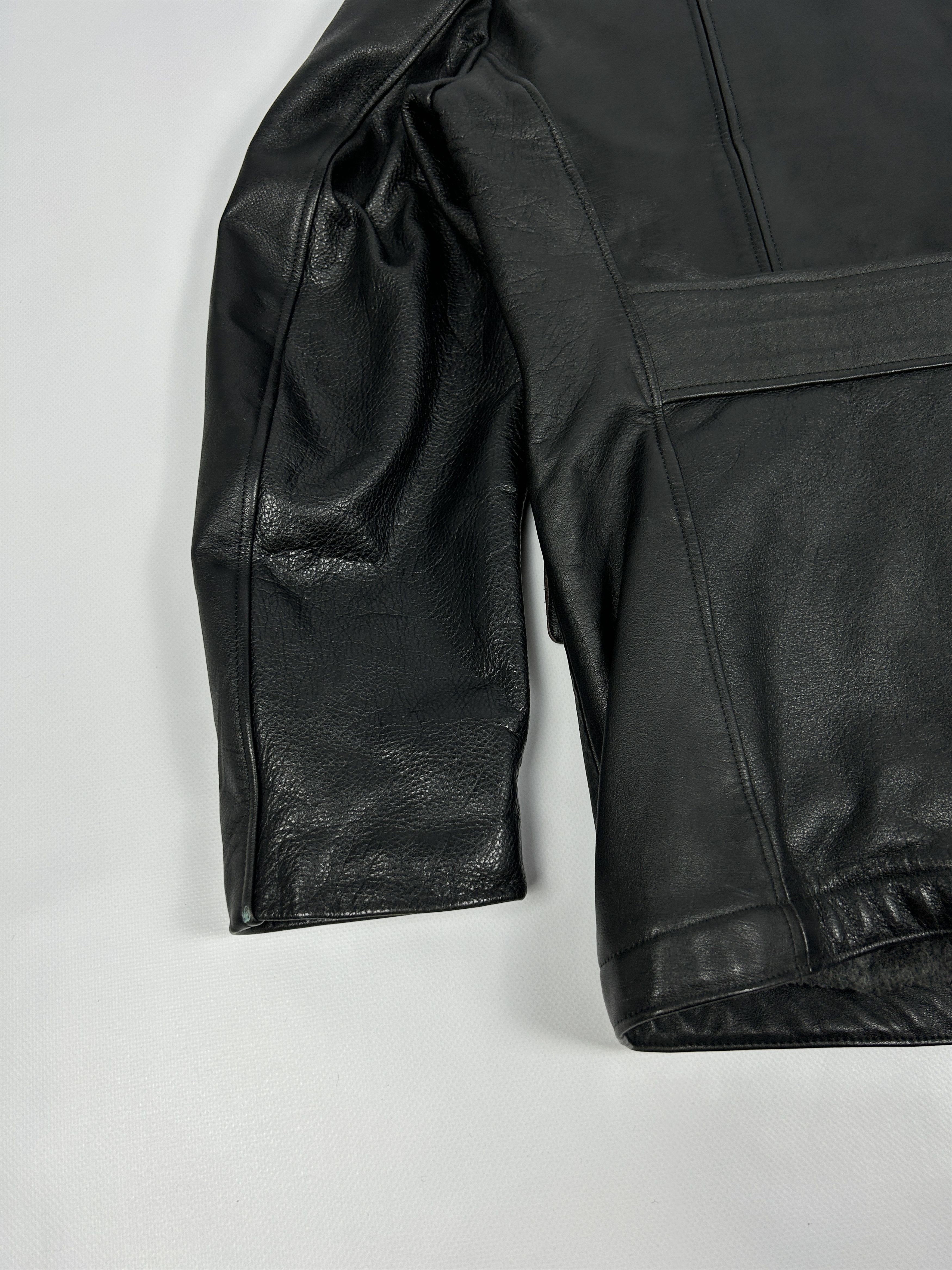 Genuine Leather Vintage black leather double breasted peacoat Size US L / EU 52-54 / 3 - 10 Thumbnail