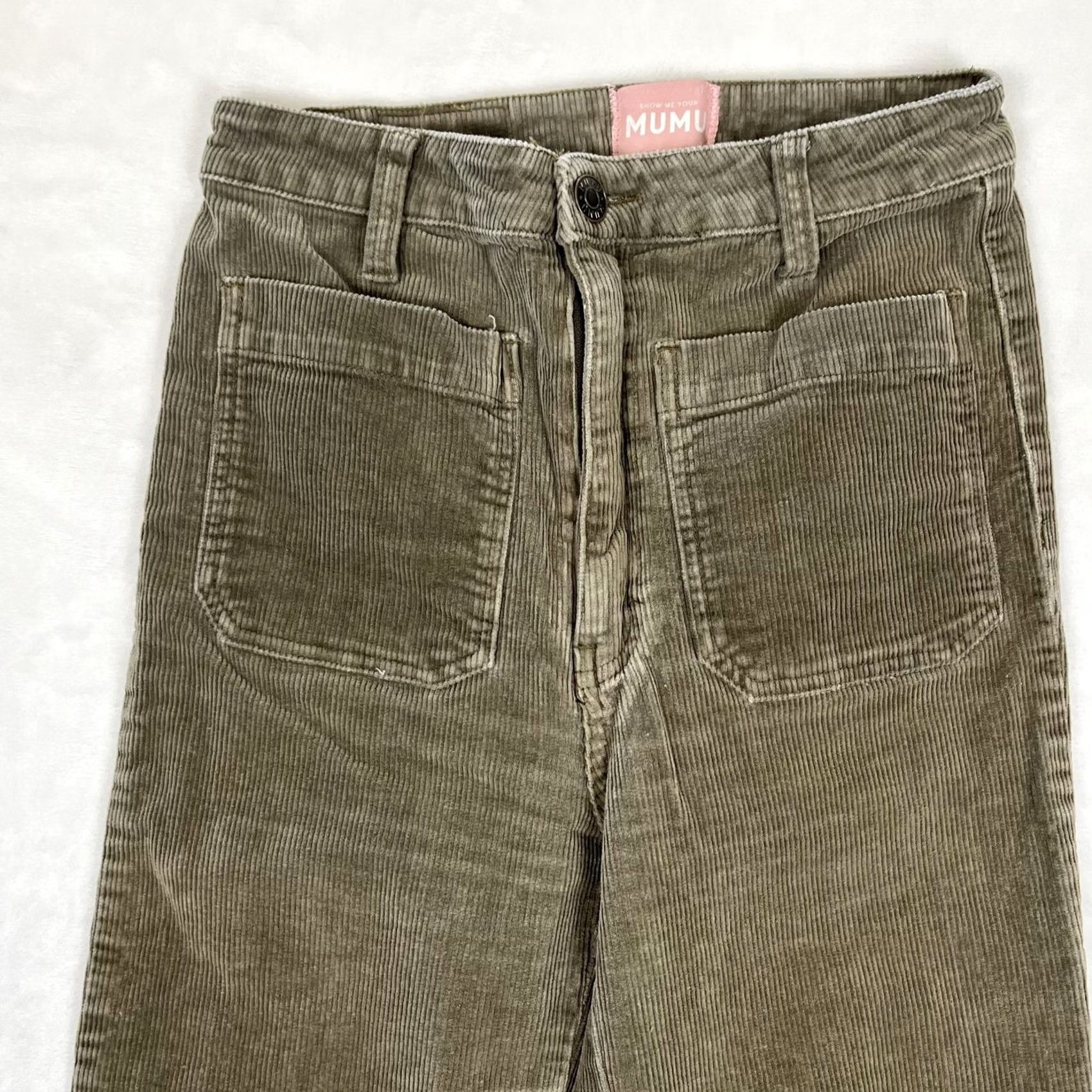 Show Me Your MuMu Show Me Your MuMu Pants Womens Green Corduroy Ankle Casual Pockets Cuffed Size 28" / US 6 / IT 42 - 2 Thumbnail