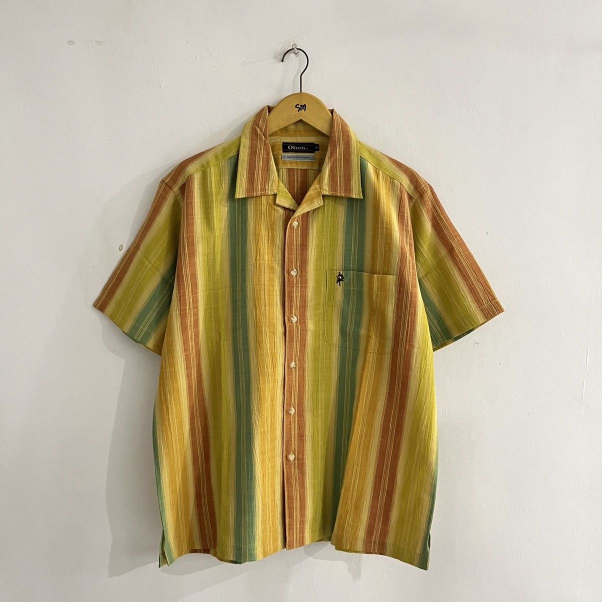 Issey Miyake Olzen - Striped Gradation Camp Collar Shirt Size US L / EU 52-54 / 3 - 1 Thumbnail