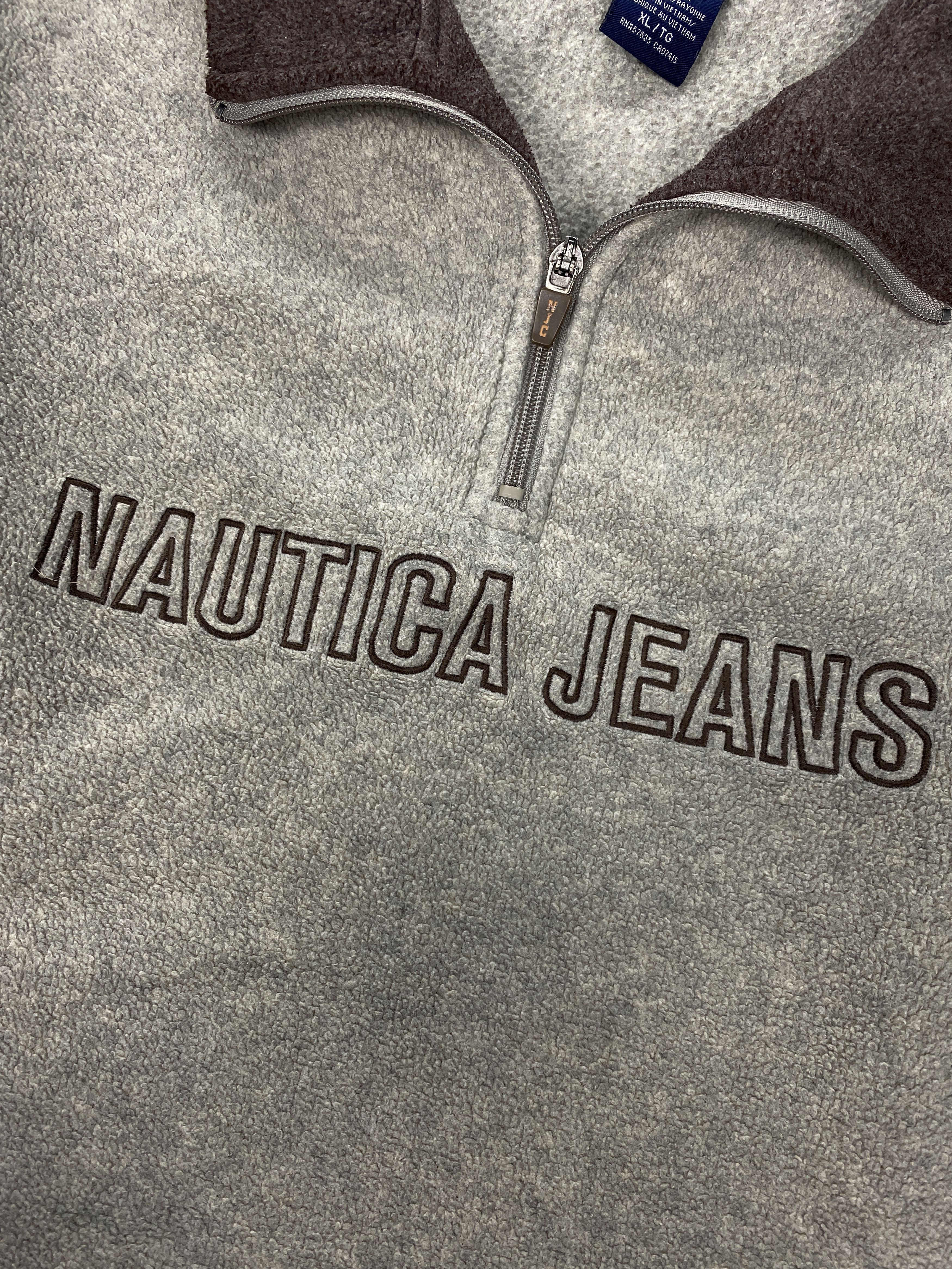 Nautica × Vintage Nautica Jeans vintage quarter zip fleece jacket Size US XL / EU 56 / 4 - 3 Thumbnail