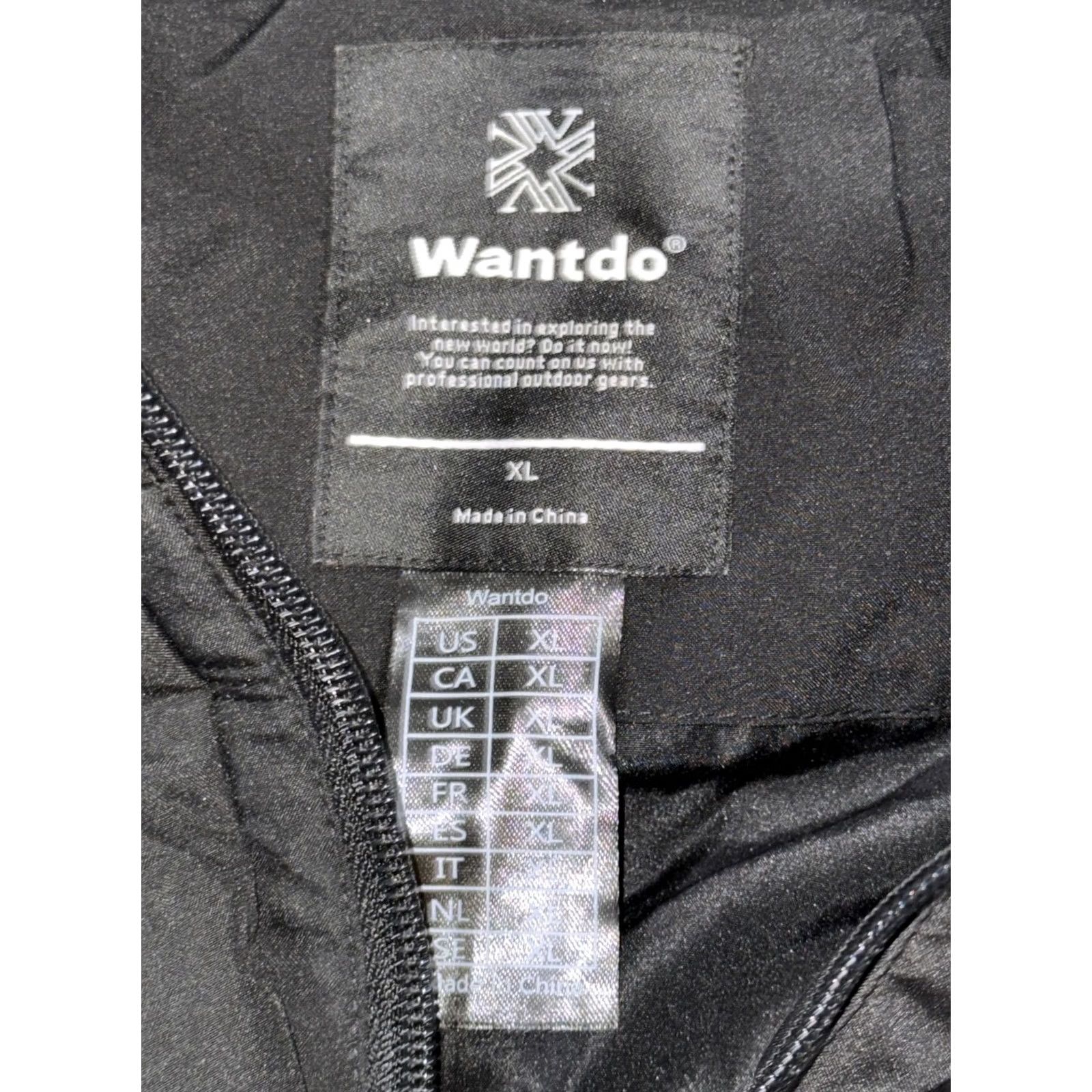 Vintage Wantdo Coat Women’s XL Black Hooded Puffer Zip Parka Insulated Winter Jacket Size XL / US 12-14 / IT 48-50 - 4 Thumbnail