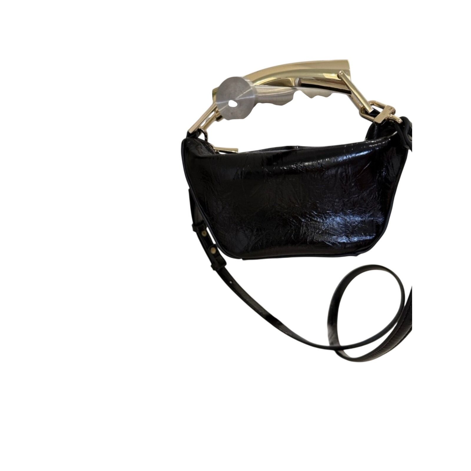 Zara ZARA Mini Bucket Black Bag with Metallic Gold Handle Size ONE SIZE - 1 Thumbnail