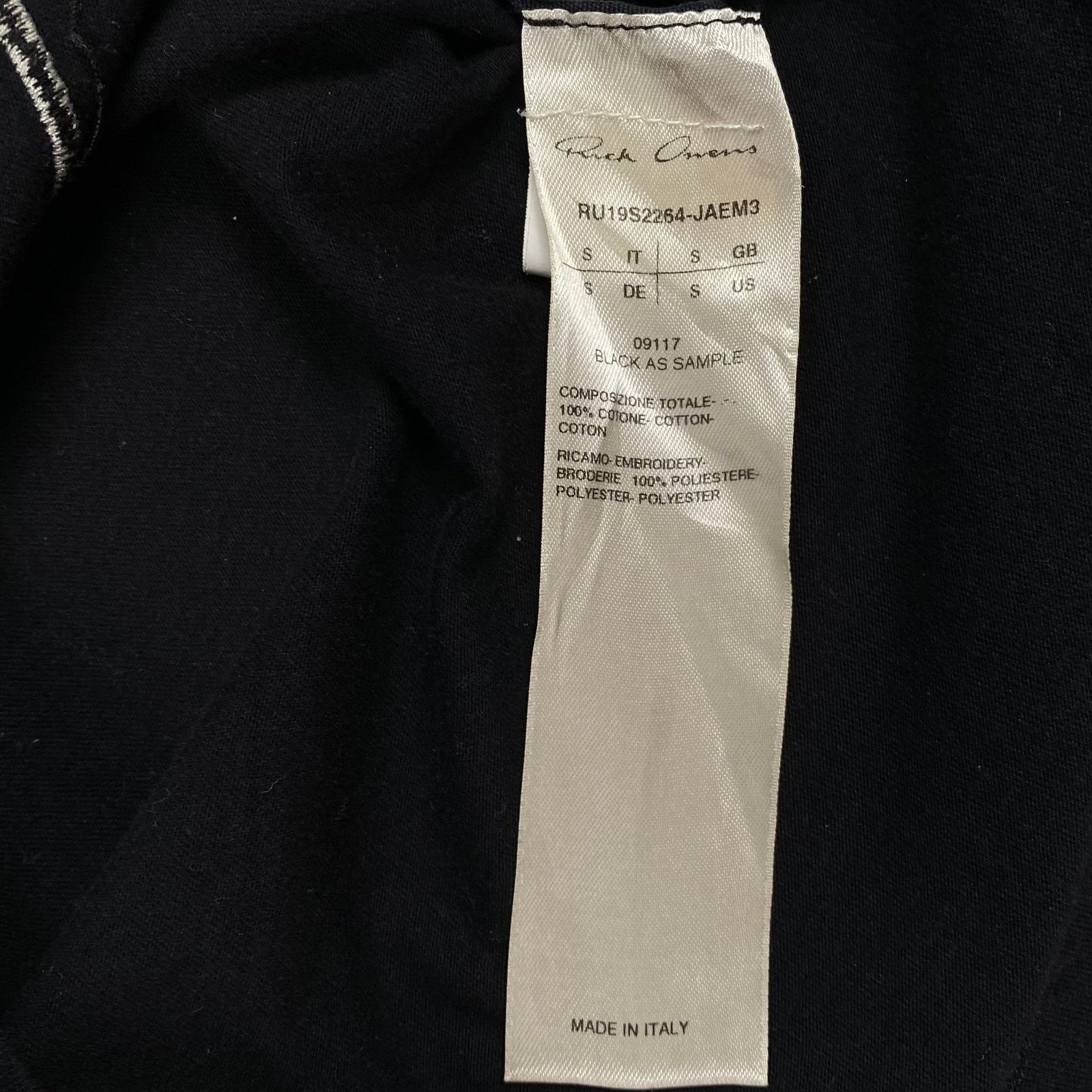 Rick Owens Rick Owens Black Tee Size US S / EU 44-46 / 1 - 6 Thumbnail
