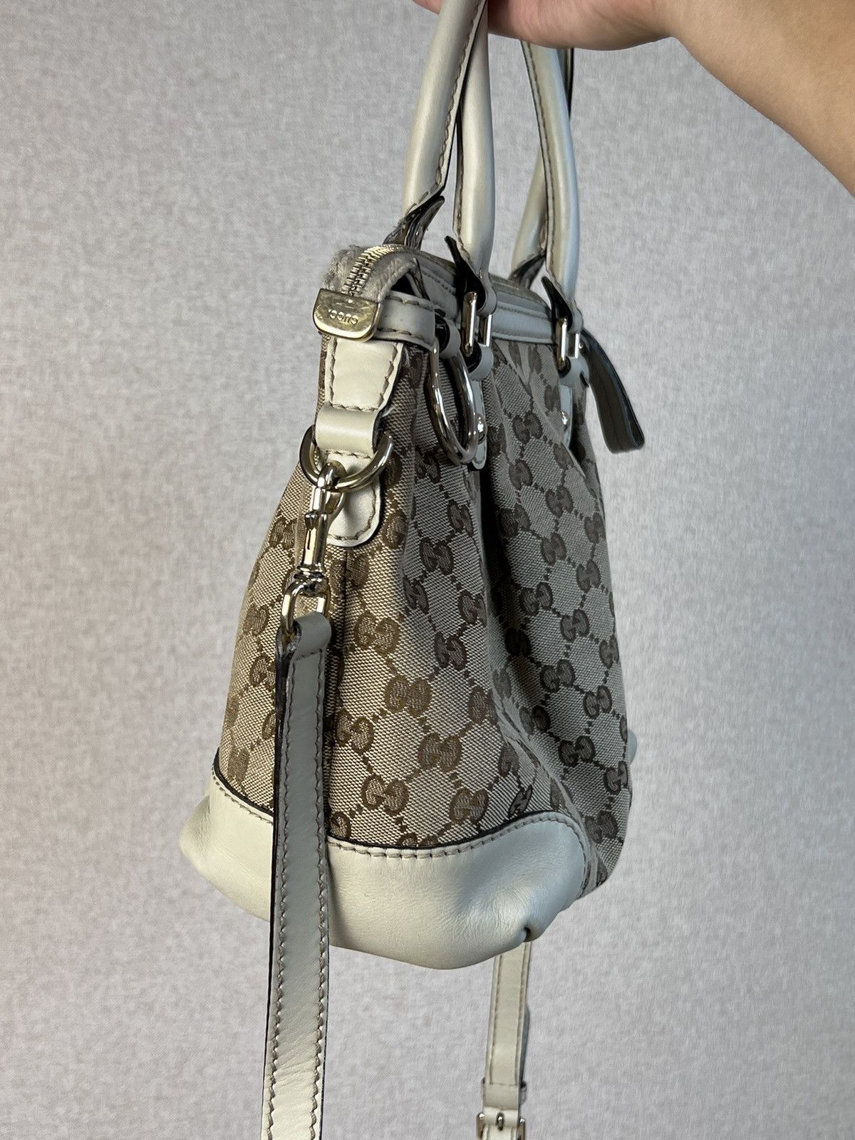 Gucci Gucci GG Canvas/Leather Sukey 2Way Shoulder Bag Beige Size ONE SIZE - 8 Thumbnail