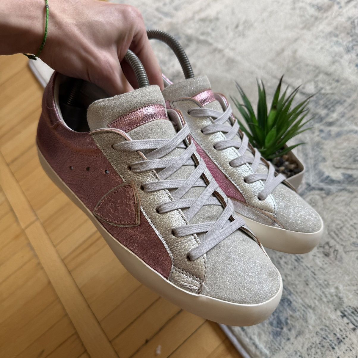 Philippe Model 📌 Philippe Model Pink Tennis Low Top Leather Sneakers 39 Size US 9 / IT 39 - 4 Thumbnail