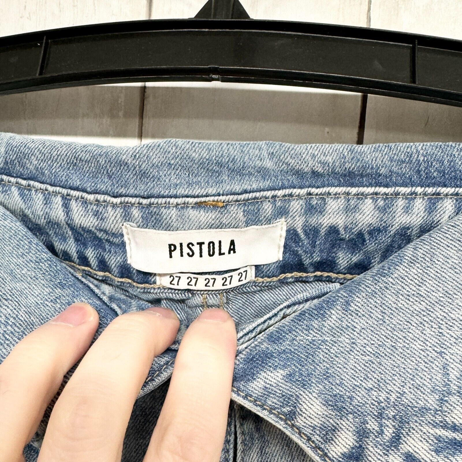 Pistola Pistola Jeans Sz 27 Distressed Wide Leg Cotton High Waisted Size 27" / US 4 / IT 40 - 3 Thumbnail