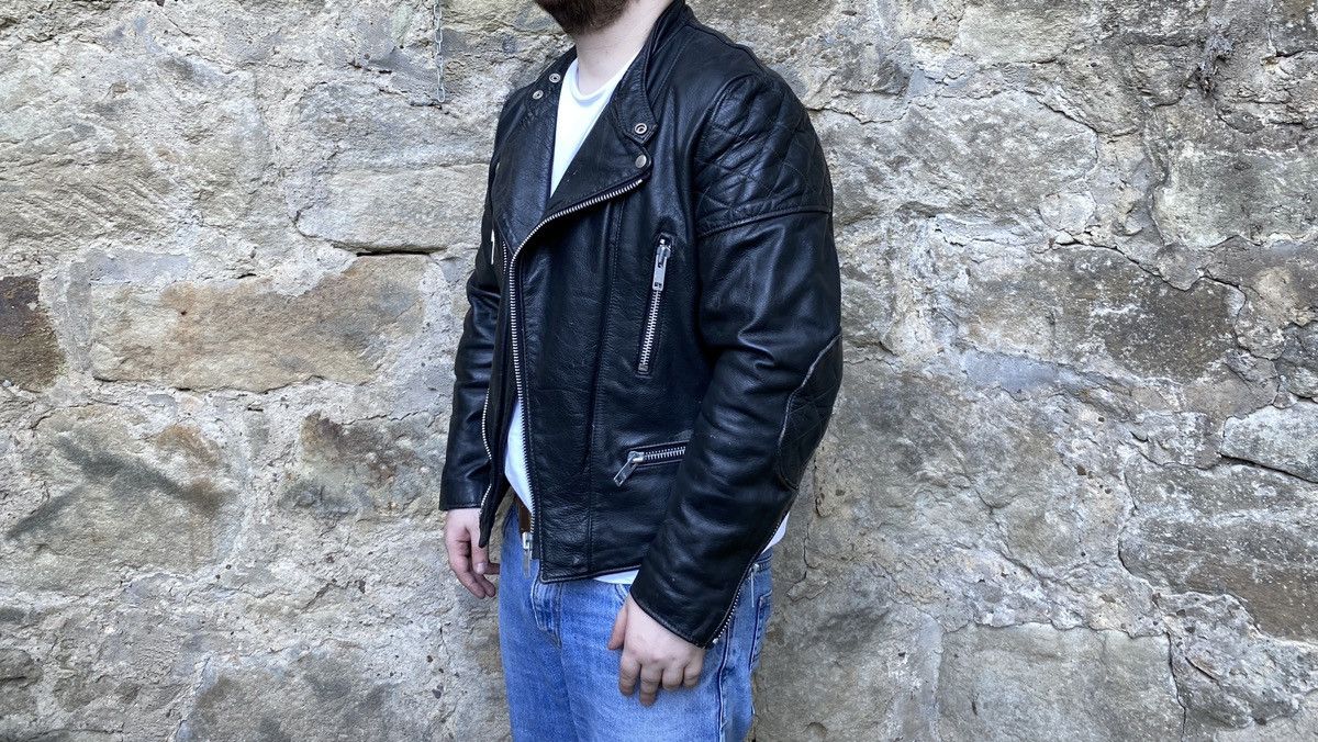 Vintage Rare Vintage 80s Wolf Leathers Biker Jacket Cafe Racer Size US L / EU 52-54 / 3 - 12 Thumbnail