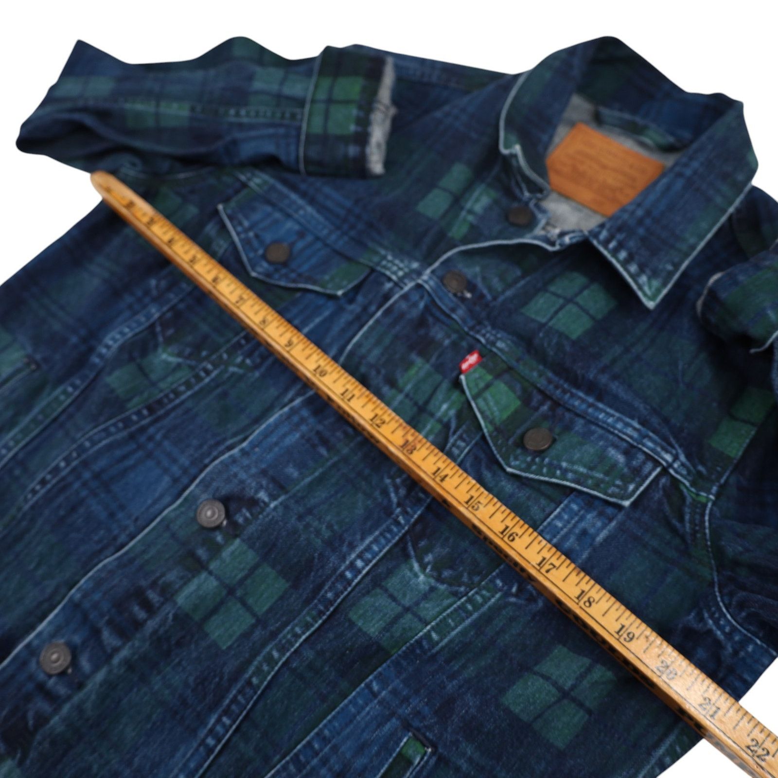 Levi's SAMPLE Levis Painted Plaid Denim Jacket Size US M / EU 48-50 / 2 - 7 Thumbnail