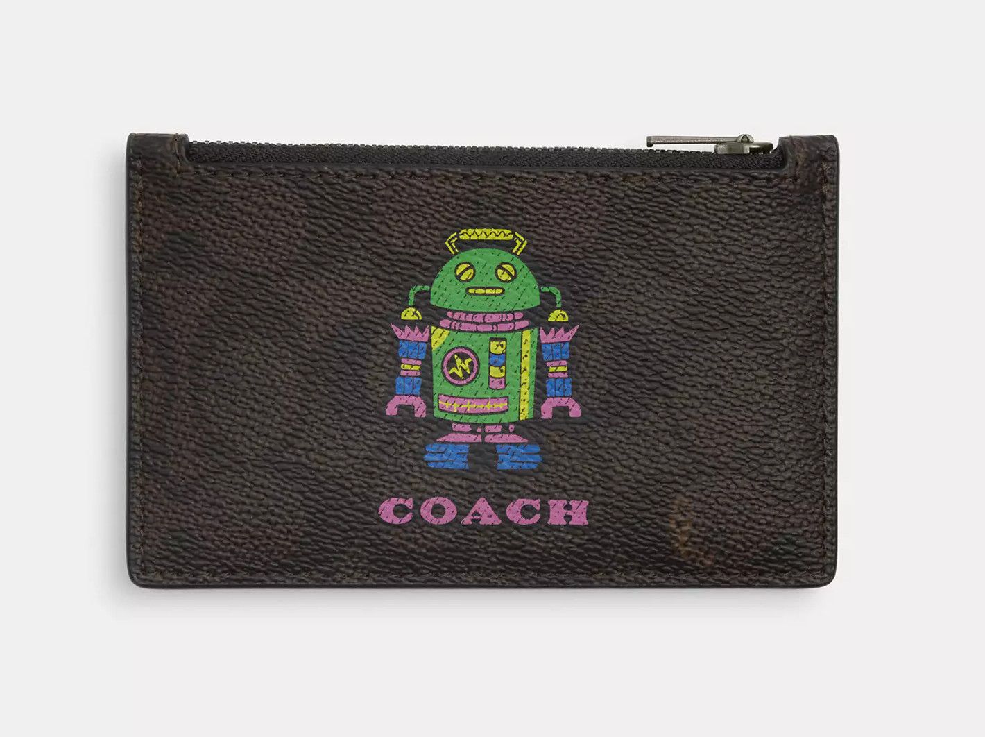 Coach Cosmic Coach Zip Card Case With Robot Print CW223 Size ONE SIZE - 3 Thumbnail