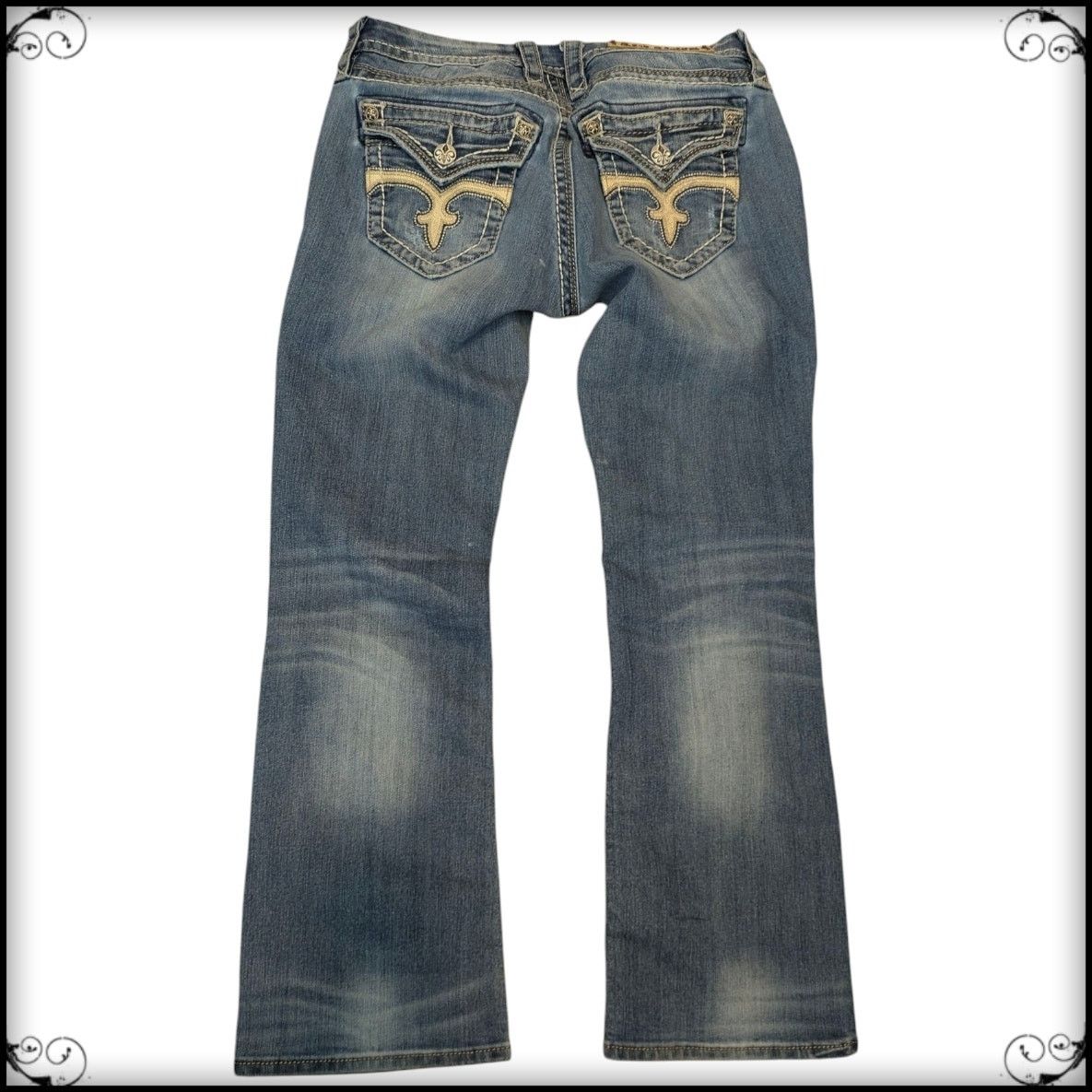 Rock Revival Skinny Black ROCK REVIVAL Terry Mid Rise Ankle JEANS Bling Size 28" / US 6 / IT 42 - 2 Thumbnail