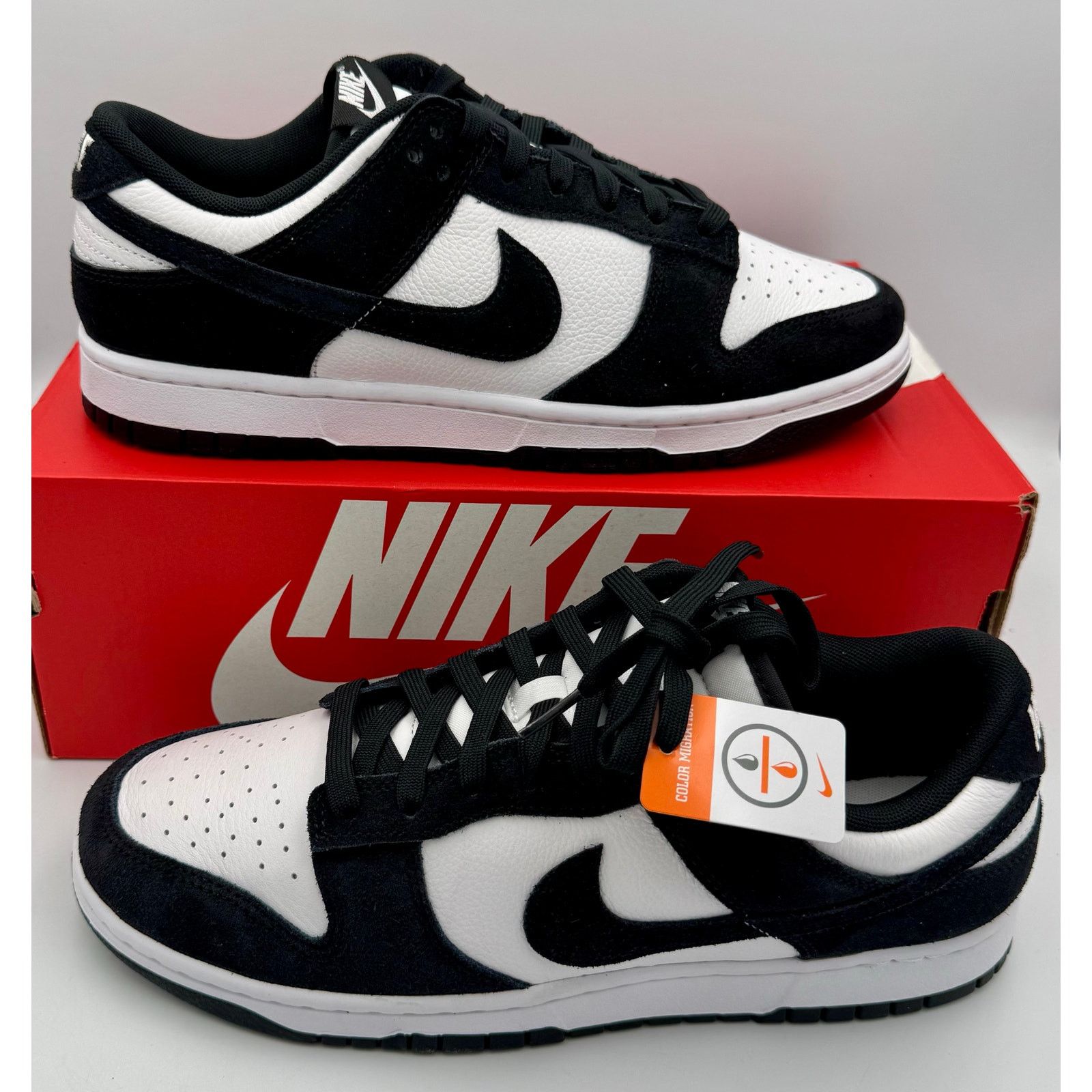 Nike Nike Dunk Low Panda Suede White Black FQ8249-100 Sz 10 # 366 Size US 10 / EU 43 - 3 Thumbnail