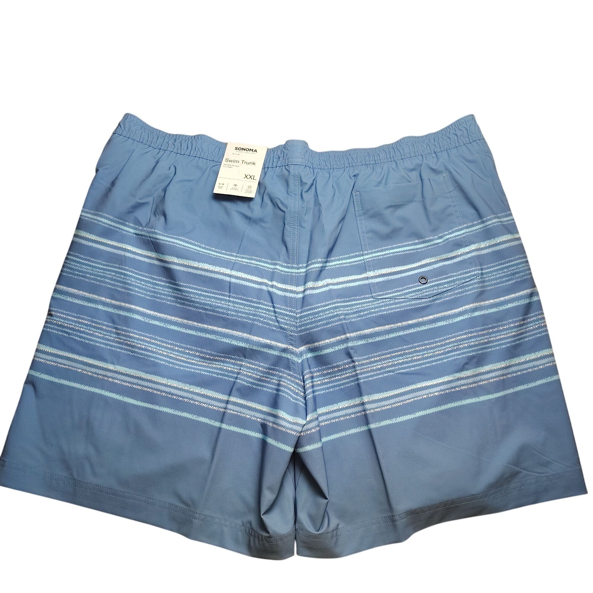 Sonoma Sonoma Mens XXL Blue Striped Swim Trunks With Mesh Lining an Size US 44 / EU 60 - 2 Thumbnail