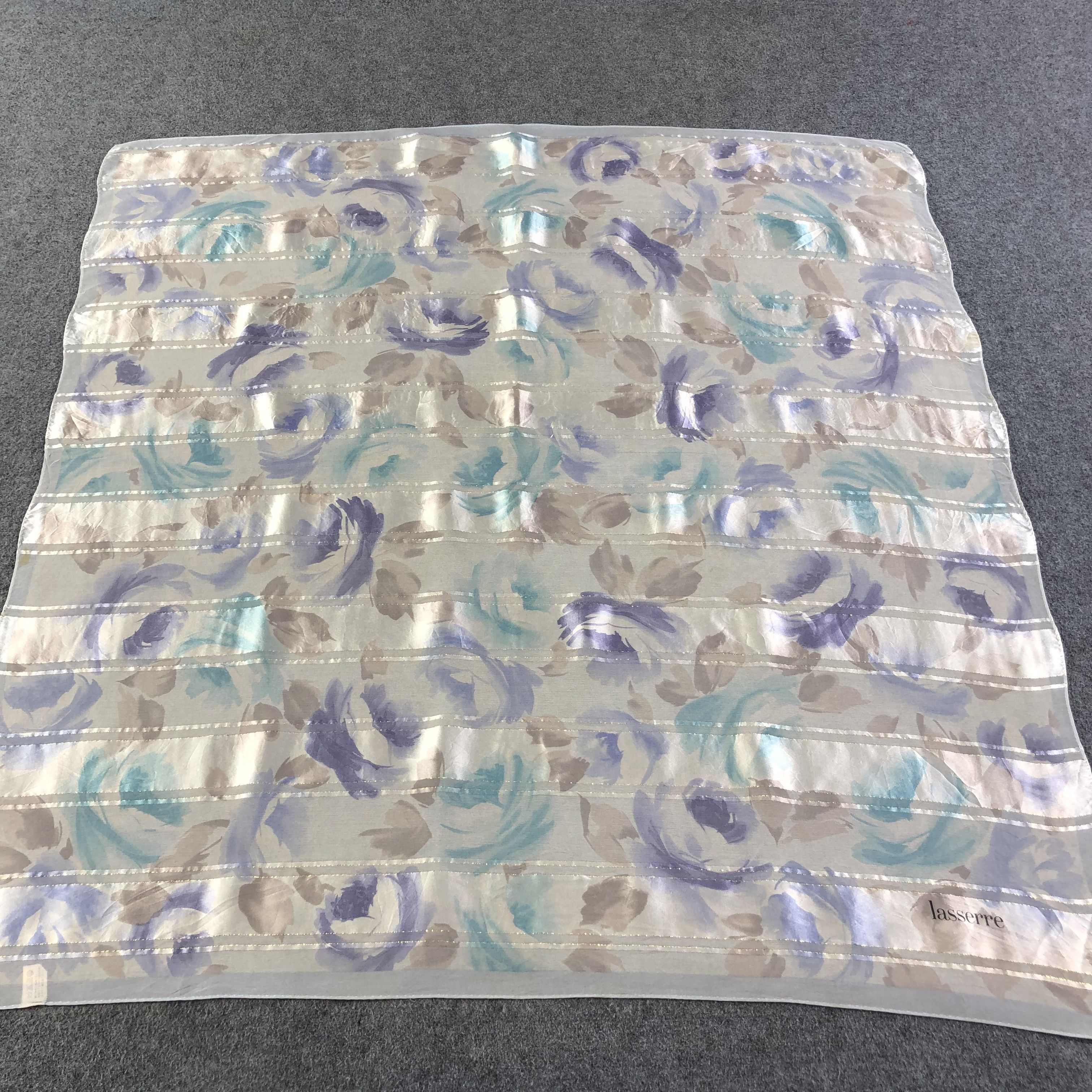 Vintage Vintage Lasserre Floral Silk Scarf M825 Size ONE SIZE - 1 Thumbnail