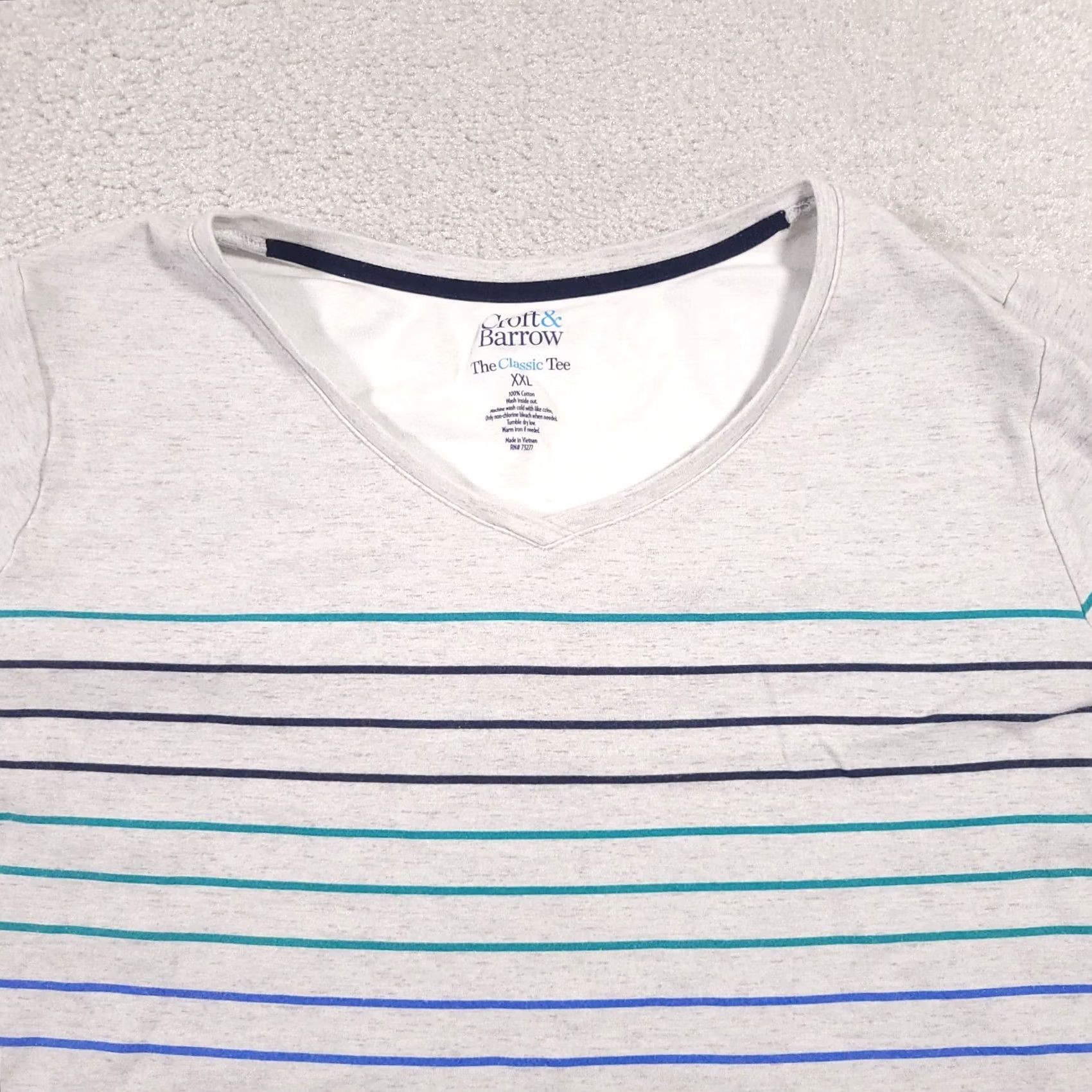 Croft & Barrow Croft & Barrow Classic Tee Shirt Women's 2X Striped Gray Pullover Long Sleeve Size XXL / US 16-18 / IT 52-54 - 3 Thumbnail
