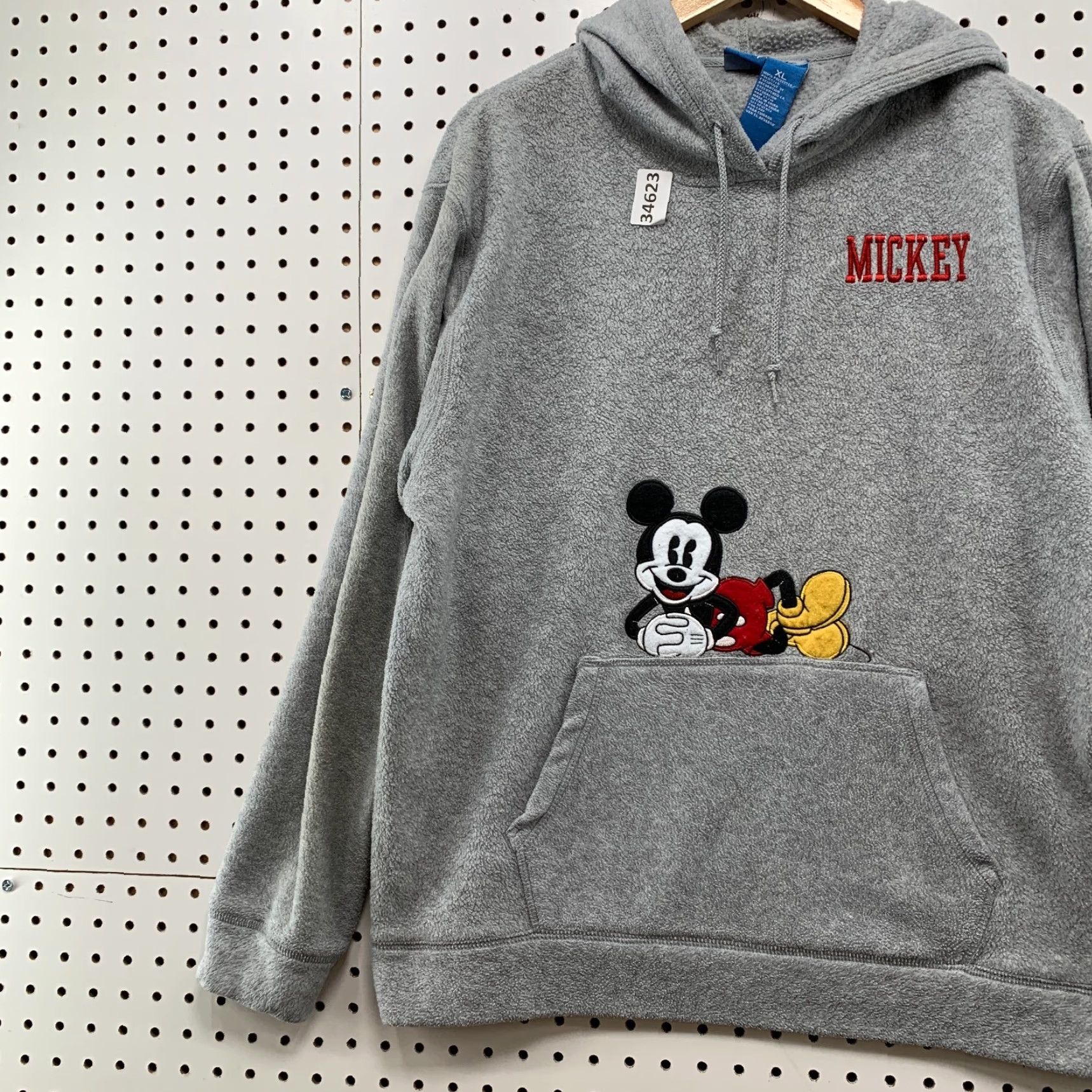 Disney Vintage Disney Mickey Mouse Hoodie Mens XL Gray Fleece Pullover 24x26.5 Size US XL / EU 56 / 4 - 3 Thumbnail