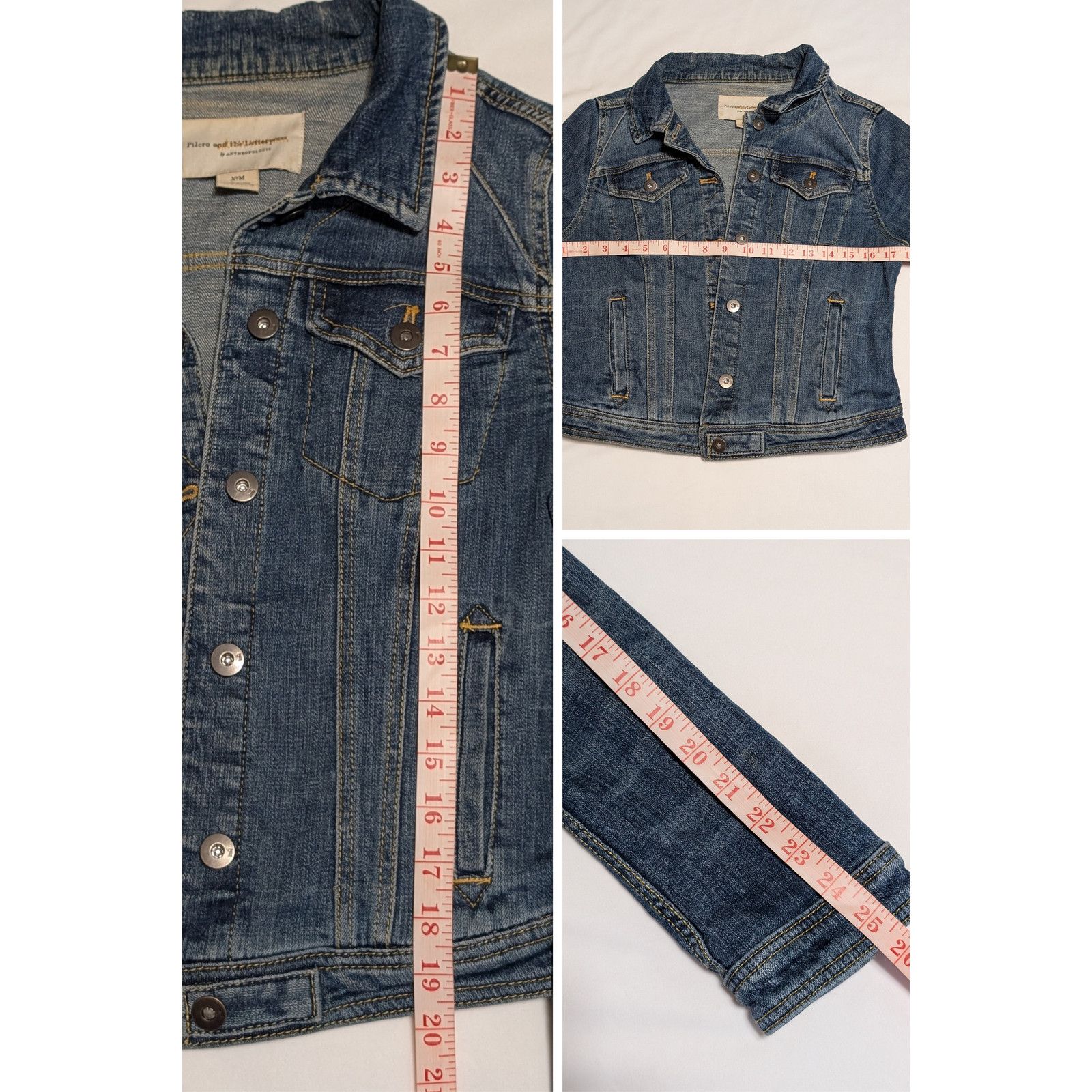 Anthropologie Anthropologie Pilcro Letterpress Crop Denim Classic Jacket M Size M / US 6-8 / IT 42-44 - 8 Thumbnail