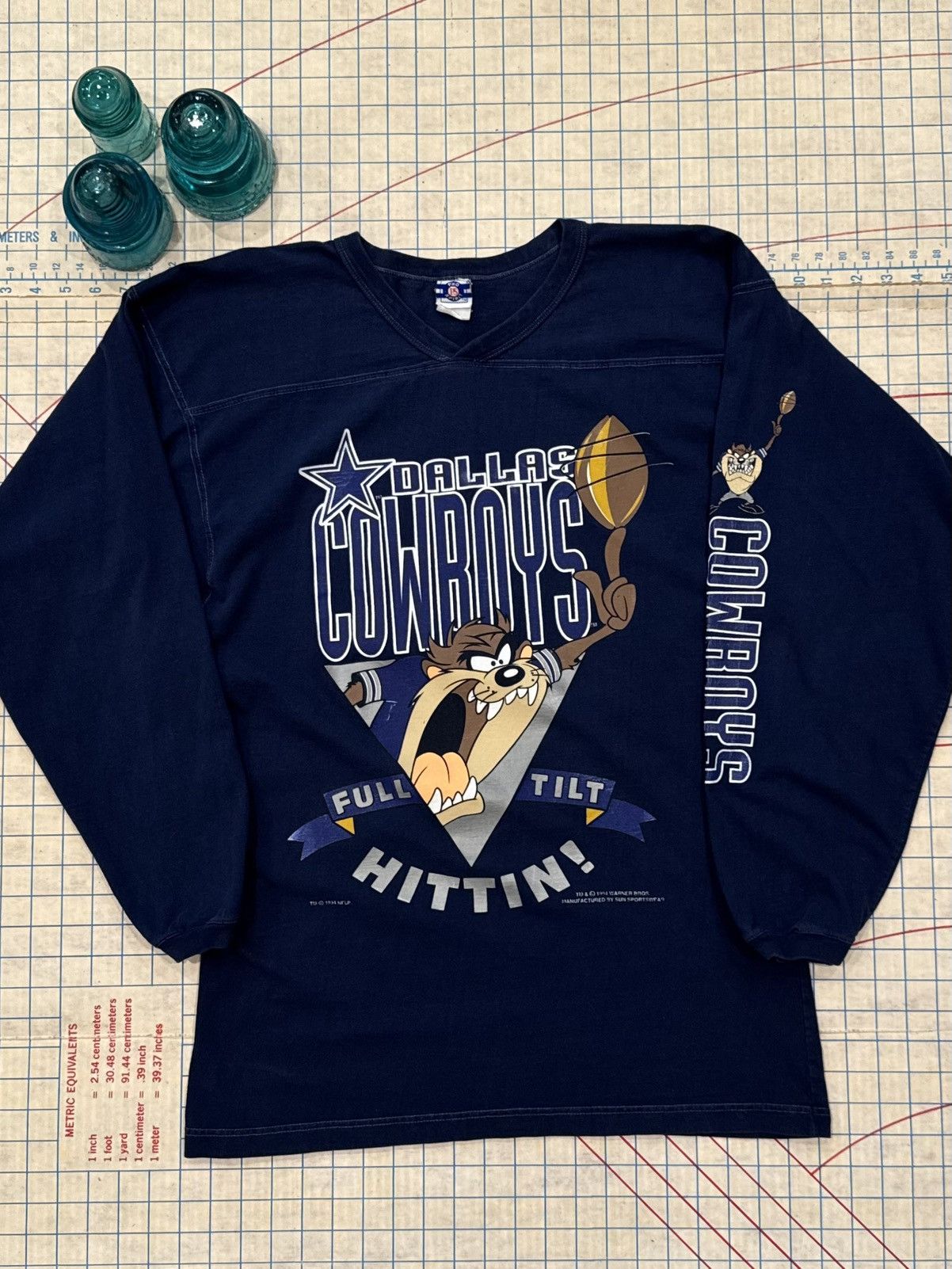 Warner Bros Vintage Dallas Cowboys Taz Warner Bros Long Sleeve Large Size US L / EU 52-54 / 3 - 1 Thumbnail