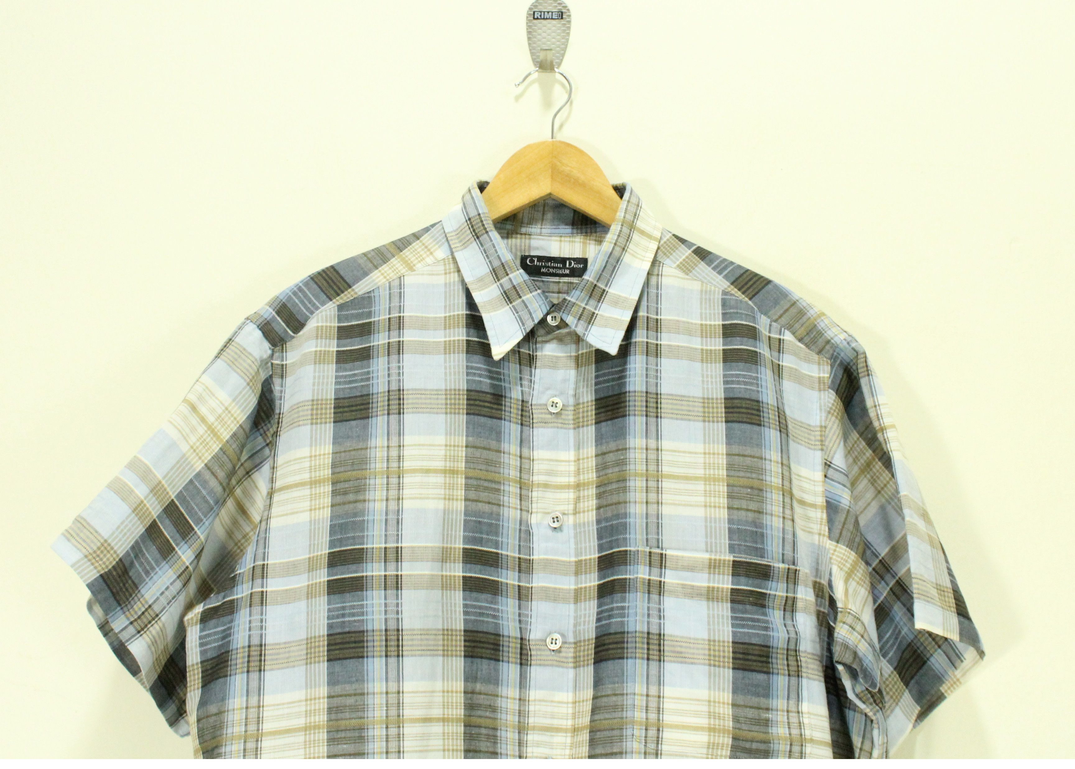 VINTAGE Christian Dior Plaid Pullover 100% Cotton deals