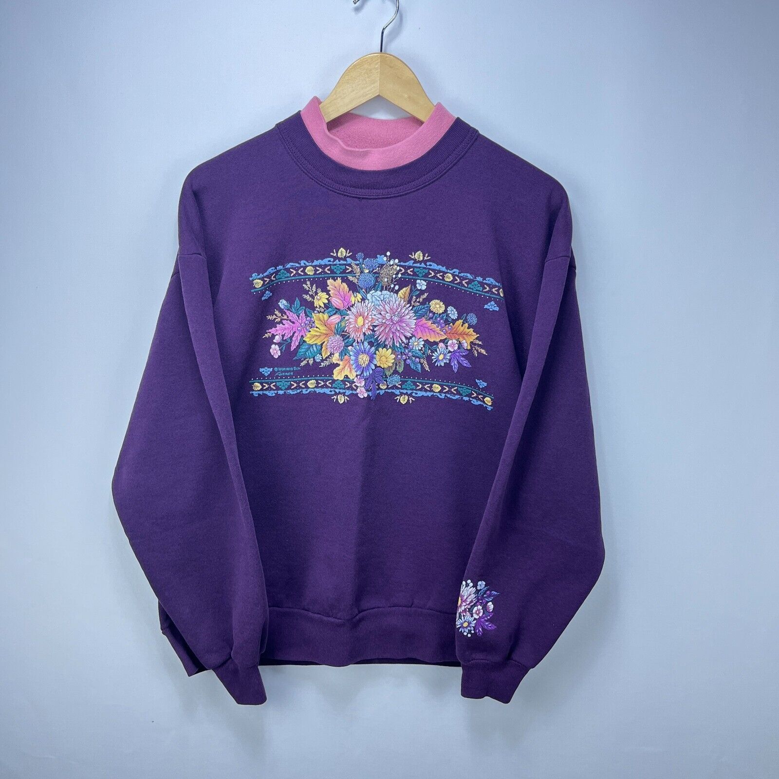 Vintage Vintage 90s Flowers Grandma Morning Sun Sweatshirt USA Large Size US L / EU 52-54 / 3 - 1 Thumbnail