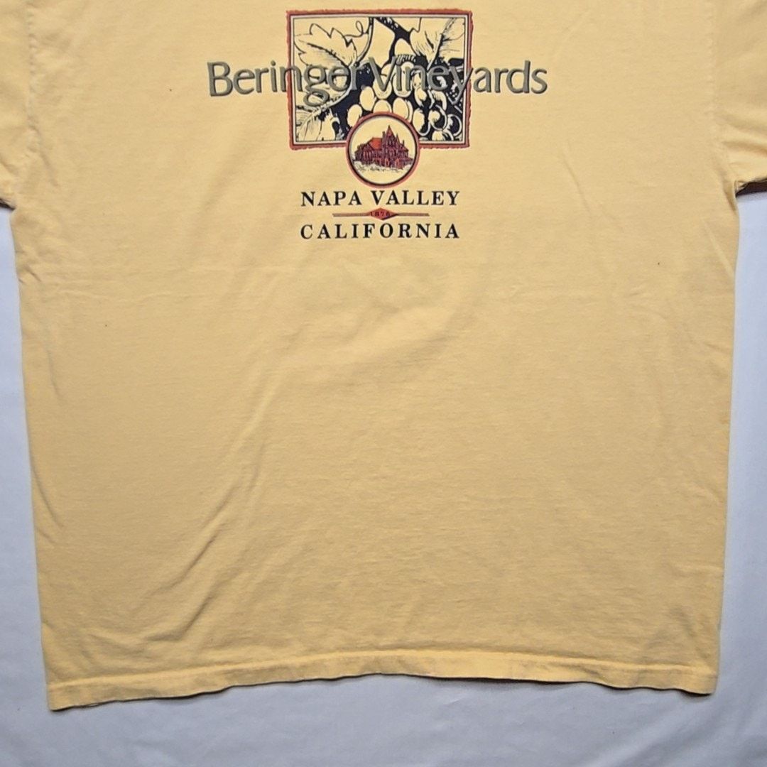 Gear for Sports Vintage Beringer Vineyards Napa Valley California Yellow Tee Size US XL / EU 56 / 4 - 4 Thumbnail