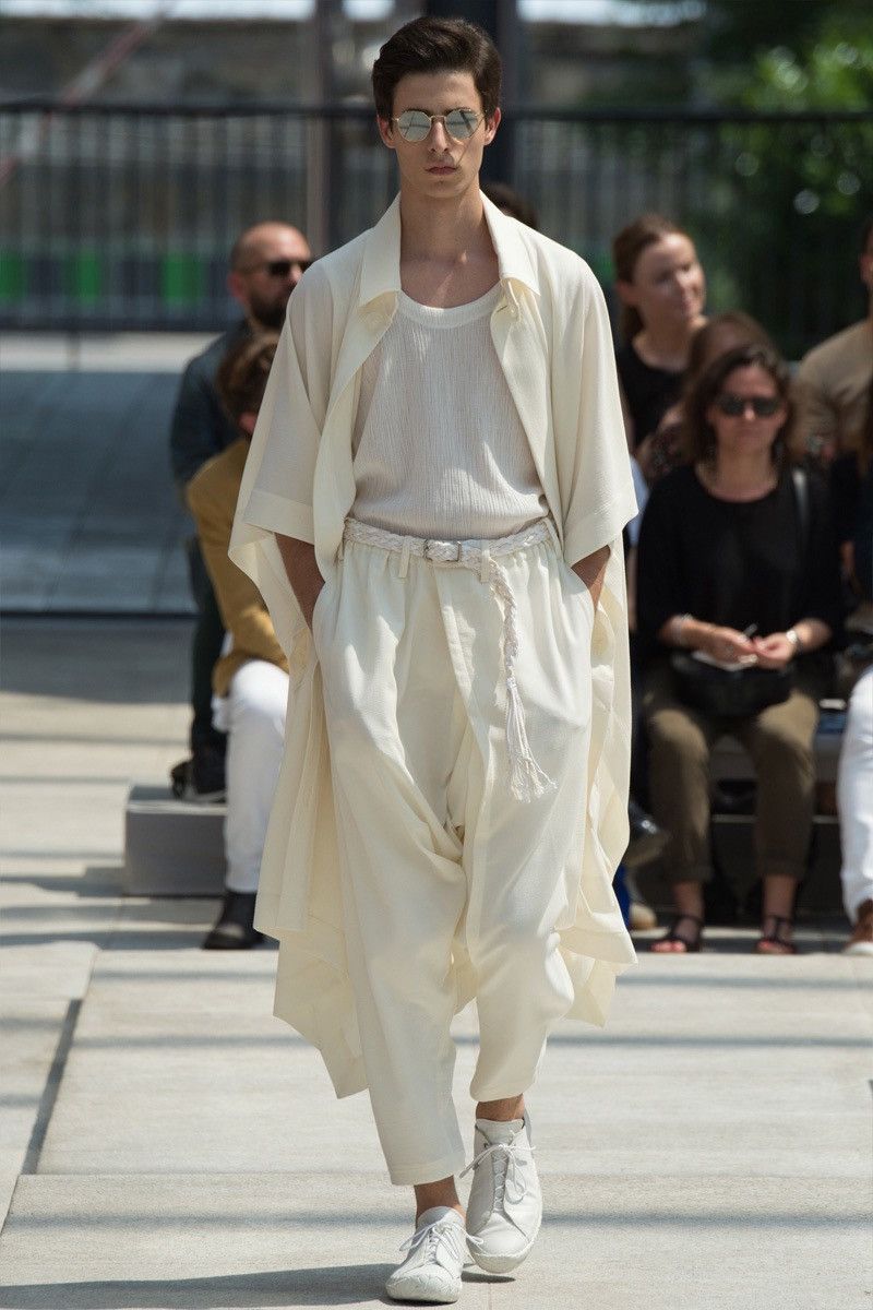 Issey Miyake - S/S17 Sarouel Asymmetrical Drop Crotch Pants