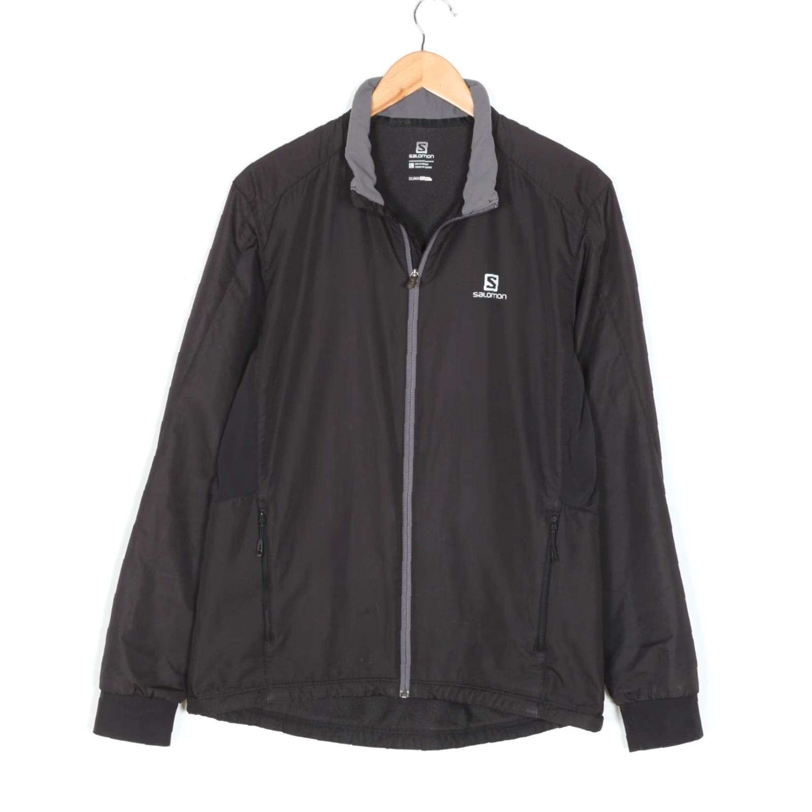 Salomon Salomon CLIMA WIND Fleece Lined Jacket Men Size L MJ3667 Windbreaker, Full Zip, Padded, Casual, Travel, Autumn Spring Winter, Black, Logo, XS? Size US L / EU 52-54 / 3 - 2 Thumbnail