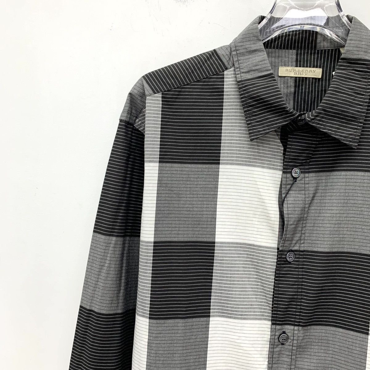 Burberry Burberry Color-block Plaid Cotton Long Sleeve Shirt K26WX Size US L / EU 52-54 / 3 - 3 Thumbnail