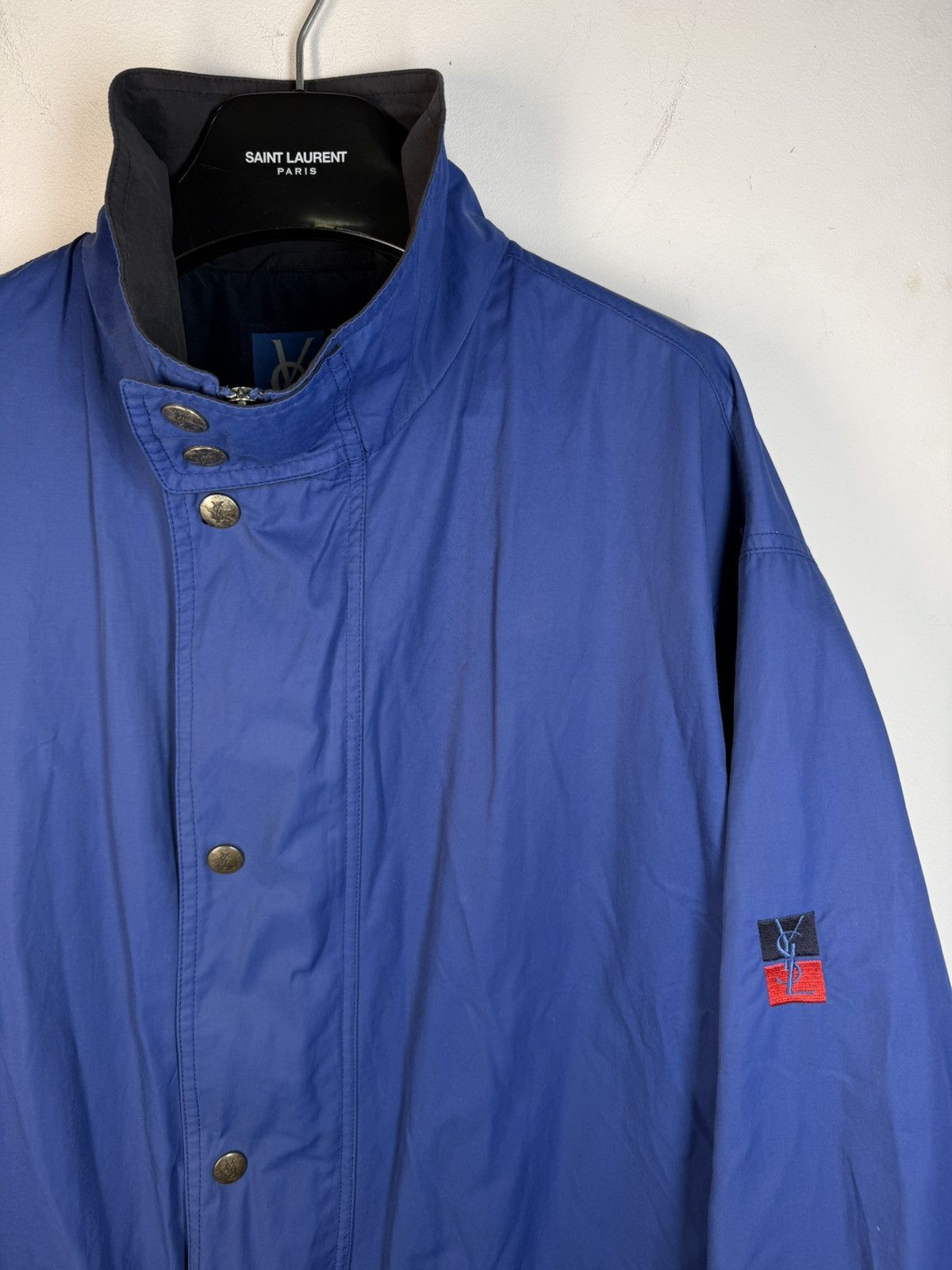 Yves Saint Laurent Autumn YSL Jacket Blue YSL Coat Zip Up Collar Vintage Size US L / EU 52-54 / 3 - 19 Thumbnail