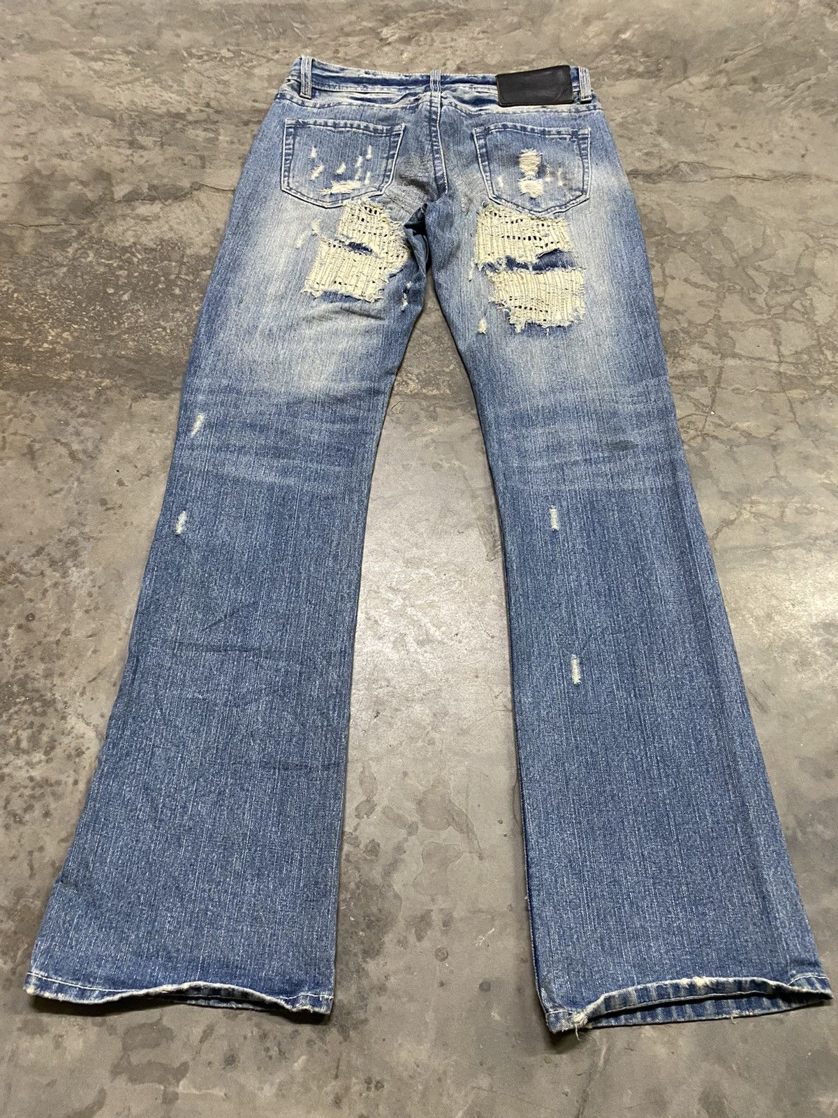 Japanese Brand Flare Jeans Japan Distressed Sashiko Boro Stitches Grunge Size US 30 / EU 46 - 10 Thumbnail